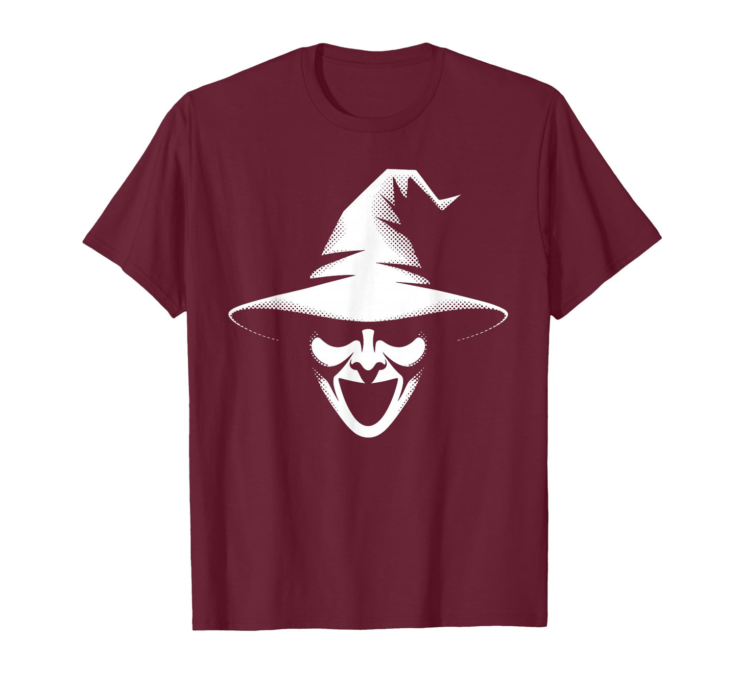 Creepy Witch Face Hat Halloween Party Spooky Costume T-Shirt