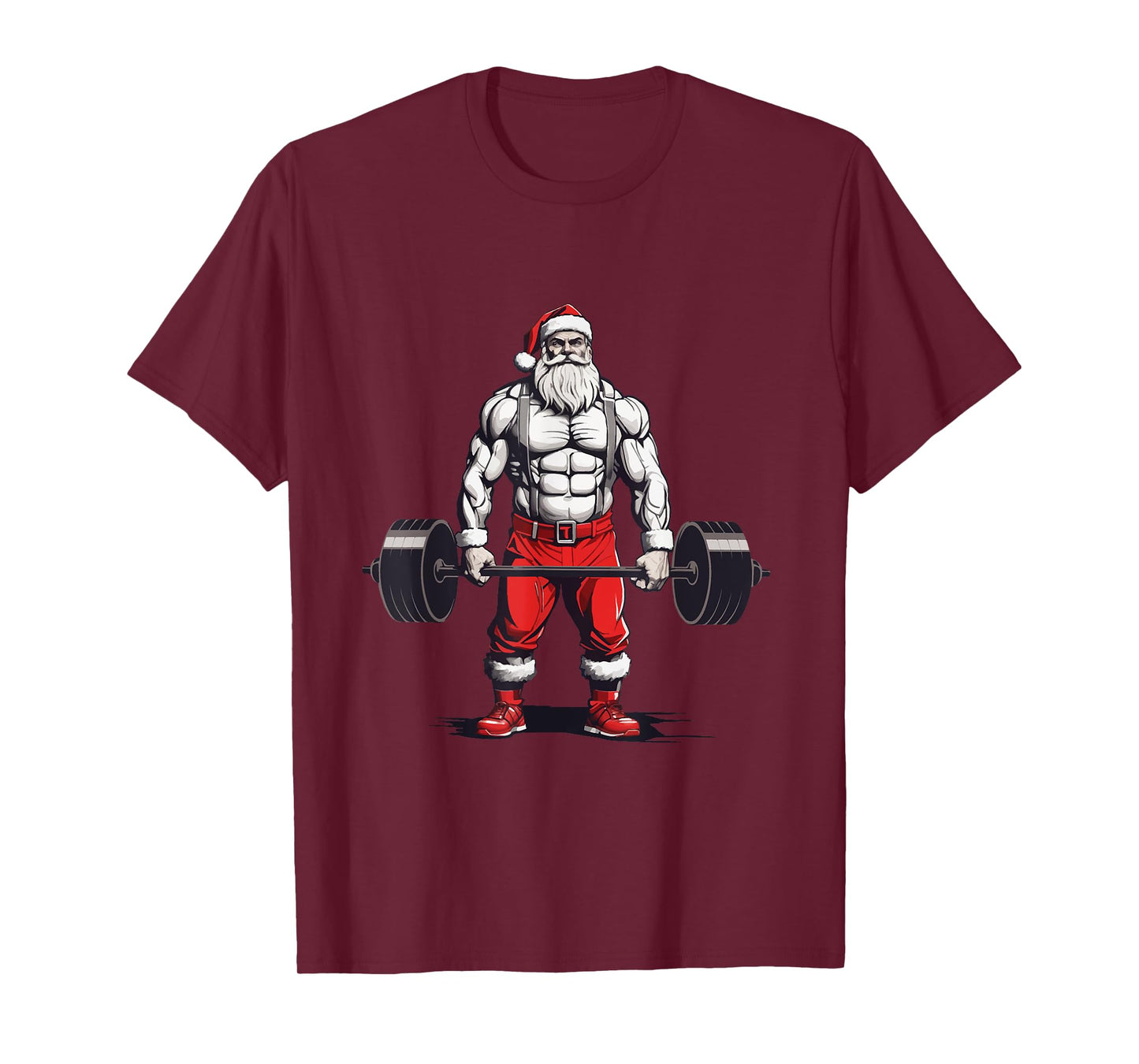 Santa Deadlift Bodybuilder Funny Fitness Christmas T-Shirt