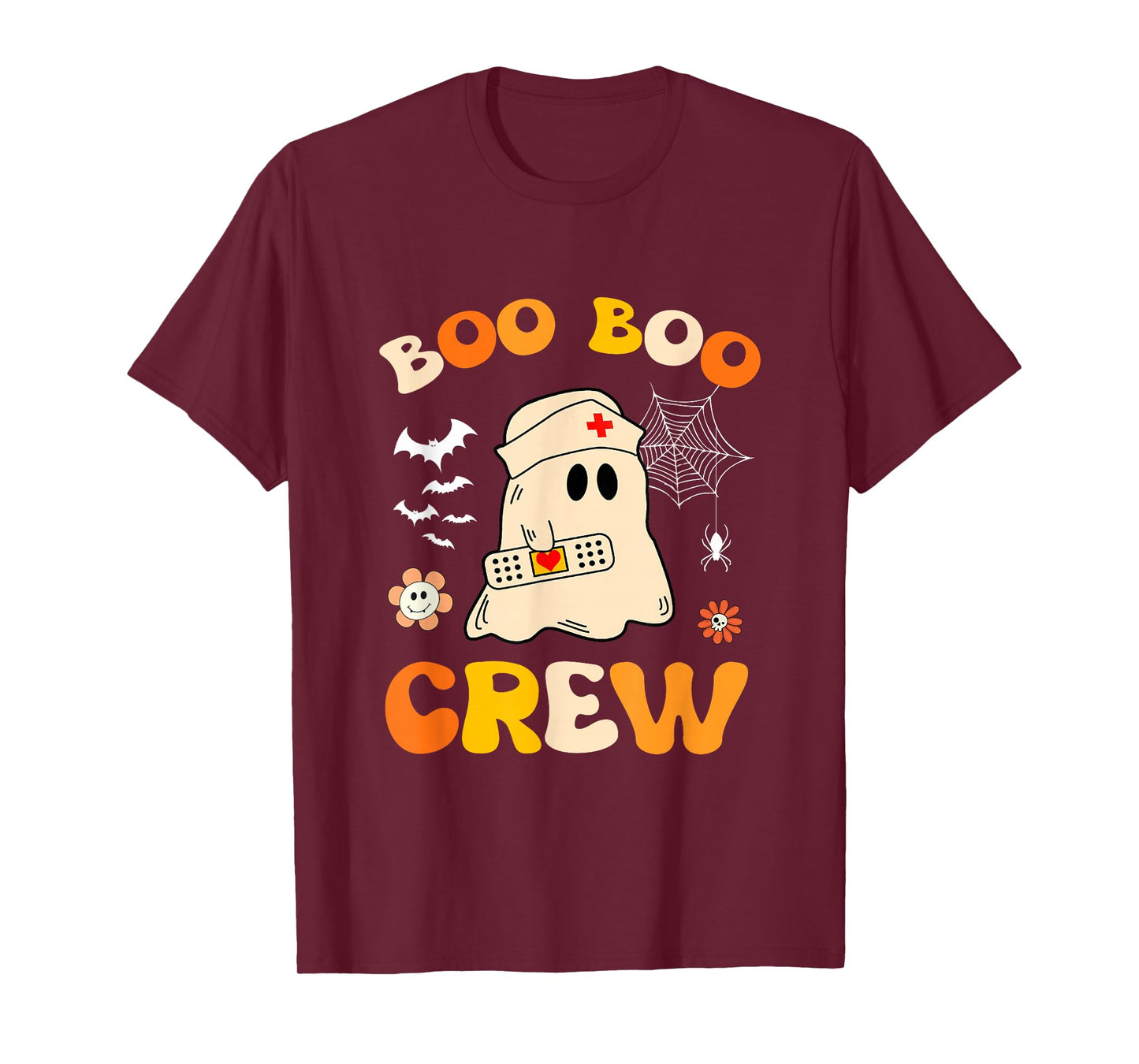Groovy Boo Boo Crew Nurse Women Funny Halloween Ghost Nurse T-Shirt
