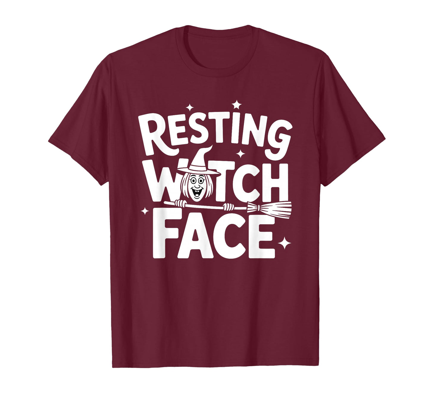 Funny Halloween Pun Witches Wicca Wiccan Resting Witch Face T-Shirt
