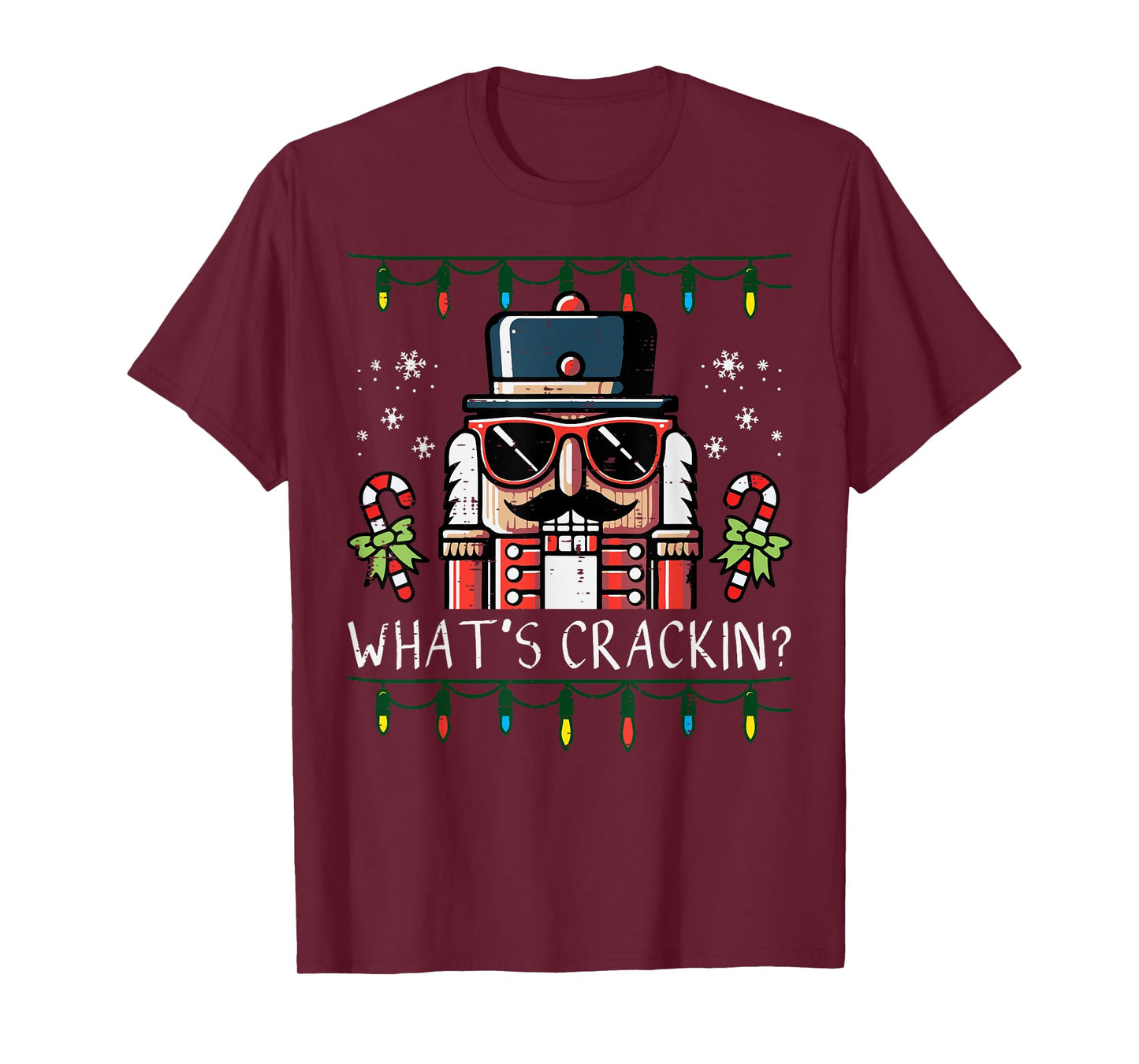 Christmas Nutcracker Whats Crackin Funny Xmas Men Women Kids T-Shirt