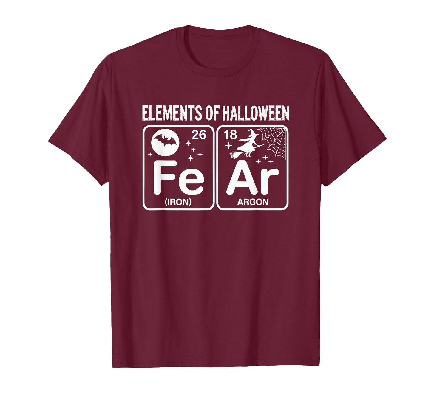 Science Halloween Periodic Table Elements of Halloween Fear T-Shirt