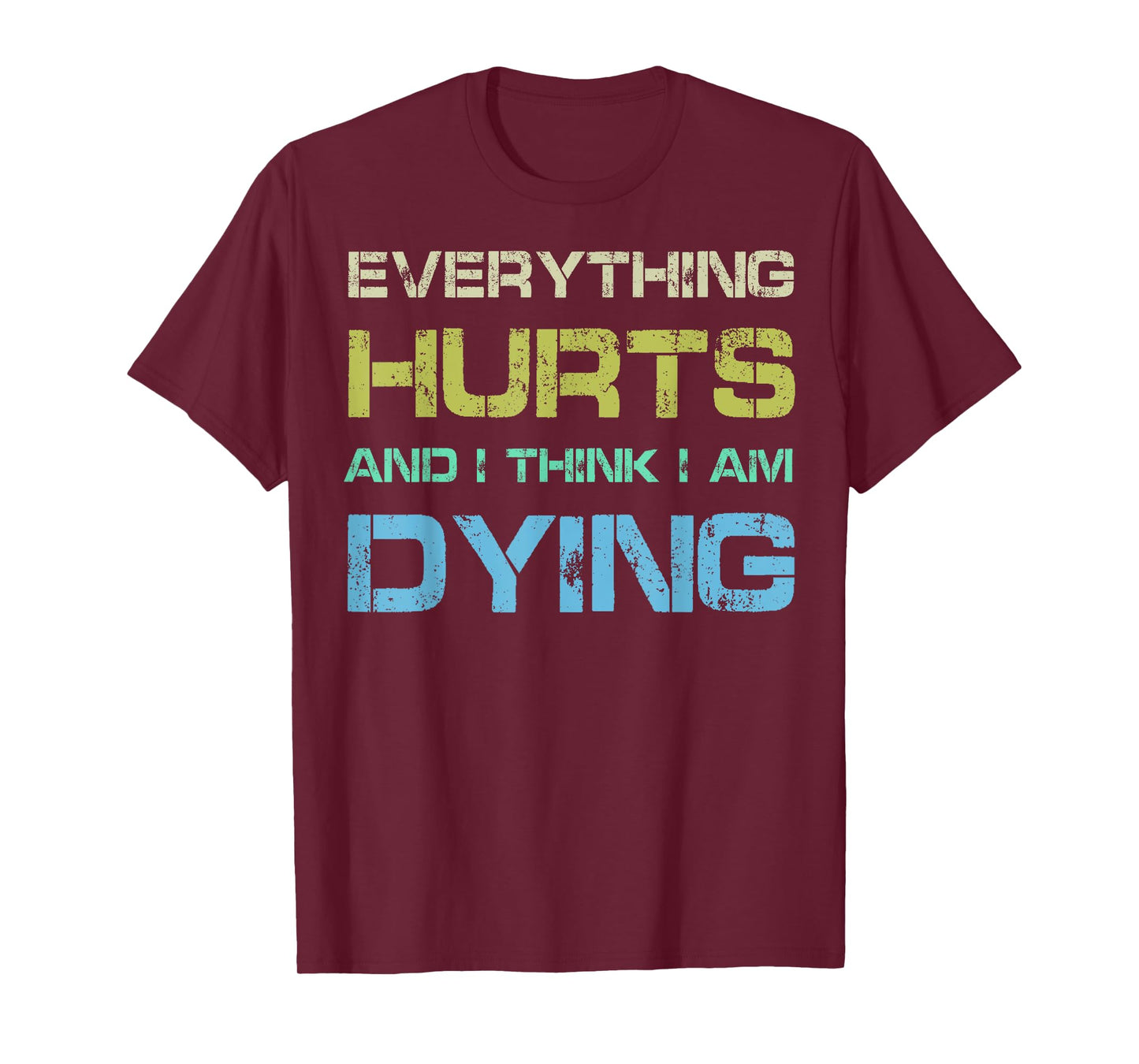 Everything Hurts & I Think I'm Dying Funny Gym Tee Workout T-Shirt