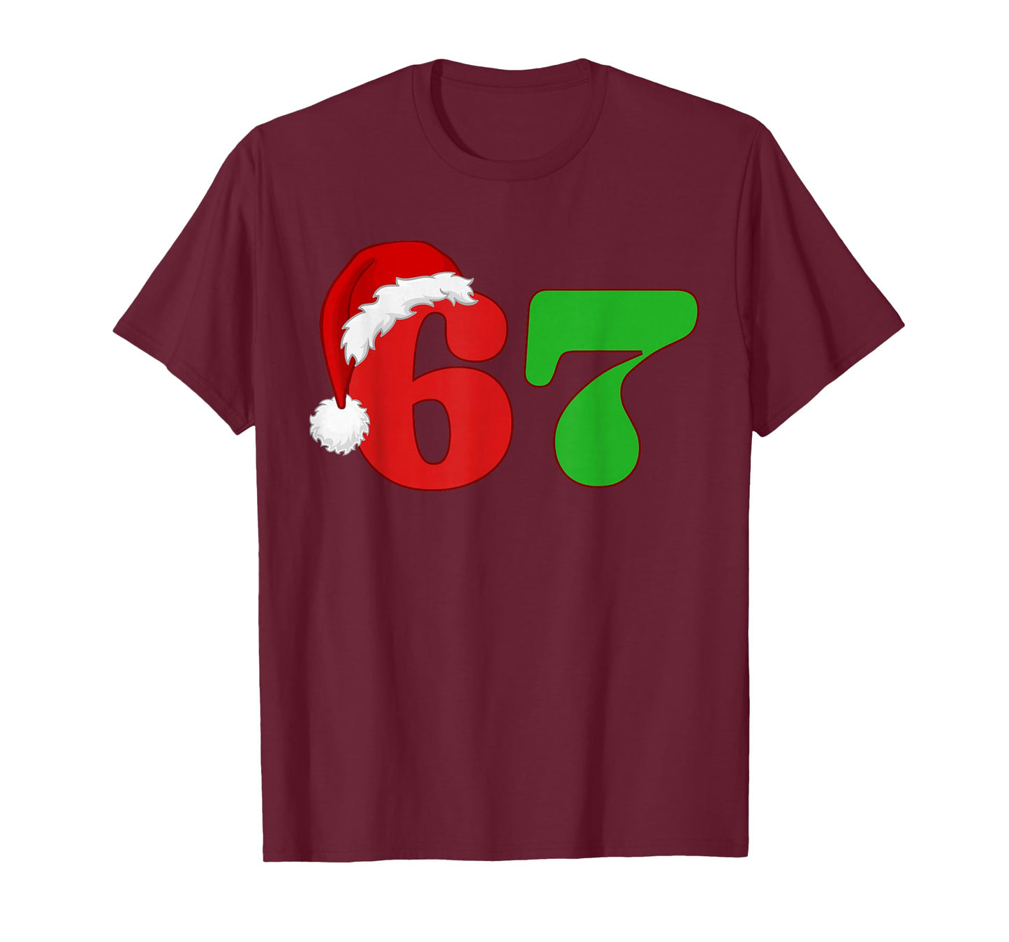 67 Christmas Funny Six Seven Meme Brainrot Santa Hat Boys T-Shirt