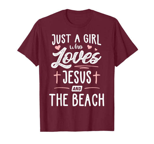 Just A Girl Who Loves Jesus And The Beach Gift Women T-Shirt