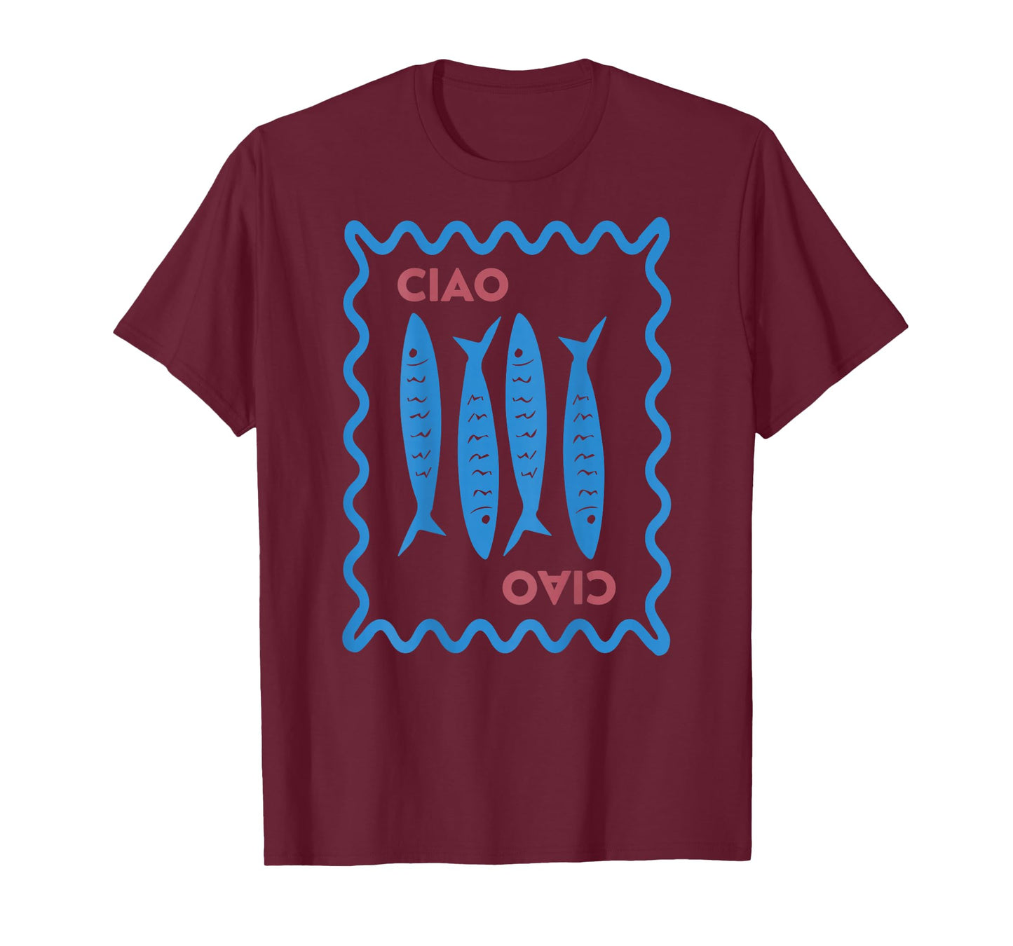 vintage Italian ciao sardine chinoiserie , ciao Summer vibe T-Shirt