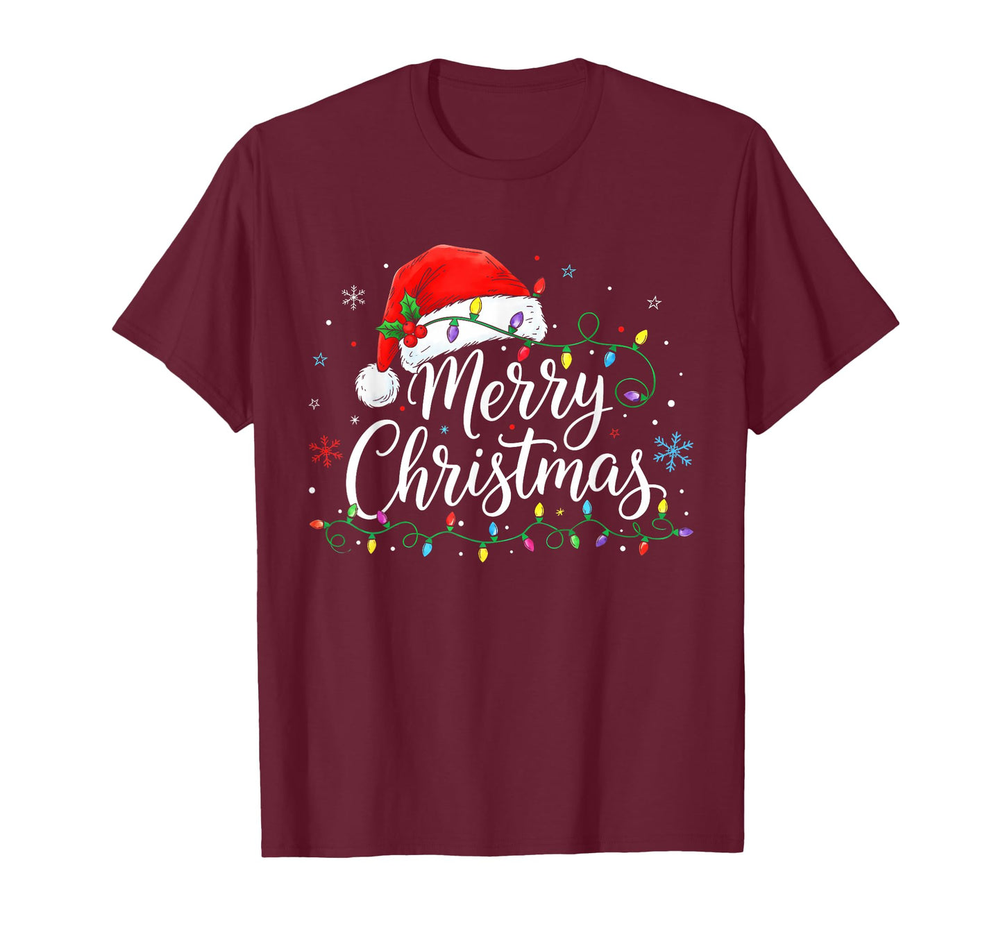Funny Merry Christmas Cute Santa Hat Xmas Matching Family T-Shirt