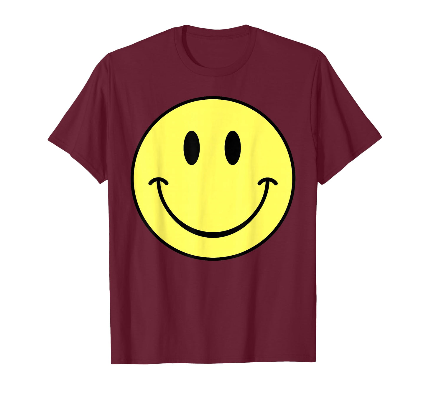 70s Yellow Smile Face Happy Cute Smiling Face Funny Retro T-Shirt