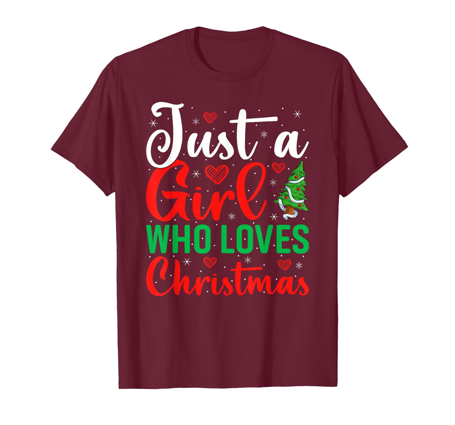 Just A Girl Who Loves Christmas Women Girls Xmas Pajamas T-Shirt