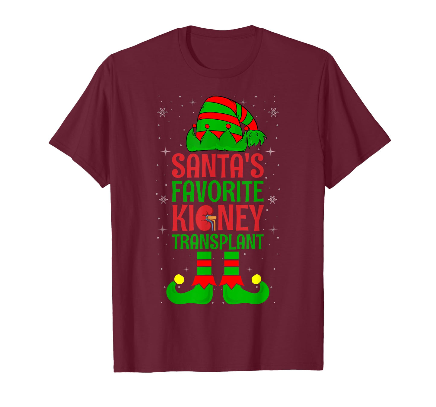 Santa's Favorite Kidney Transplant Organ Donor Elf Christmas T-Shirt