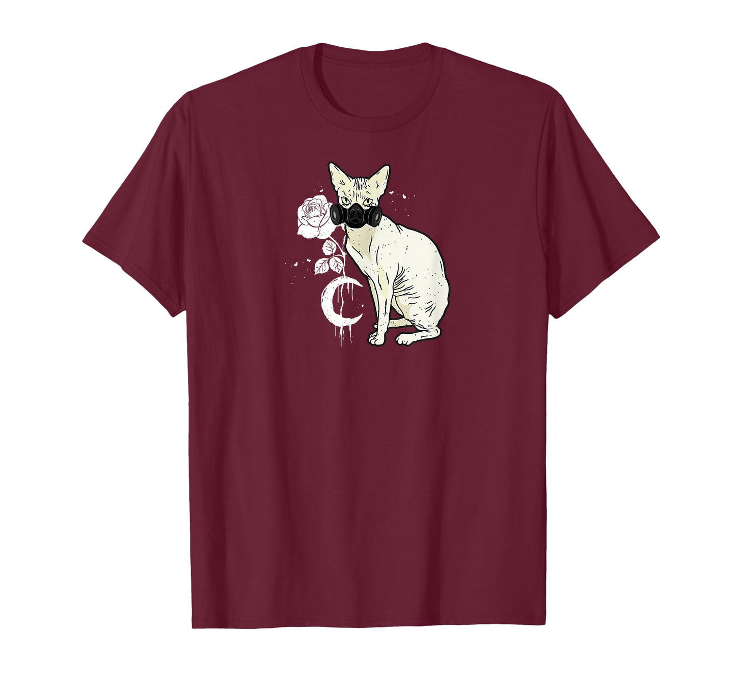 Occult Moon Rose Witchcraft Witch Sphynx Cat Cyber Gothic T-Shirt