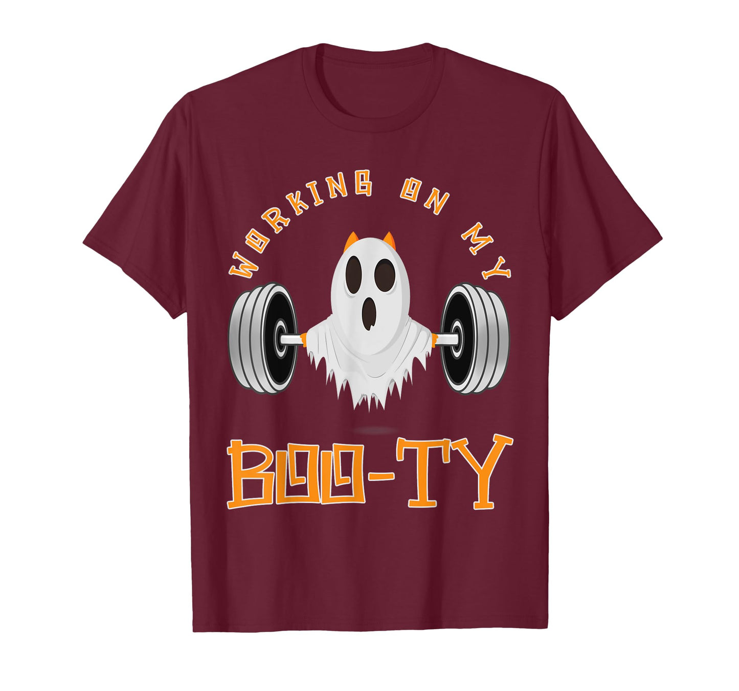Funny Halloween Workout Gym Working On My Boo-Ty Men Women T-Shirt