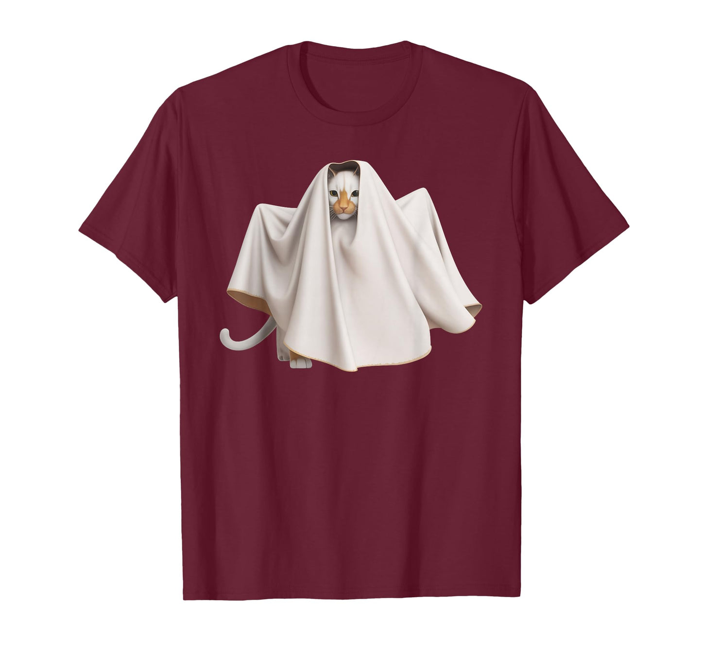 Ghost Cat Meme Funny Halloween Men Women Kids T-Shirt