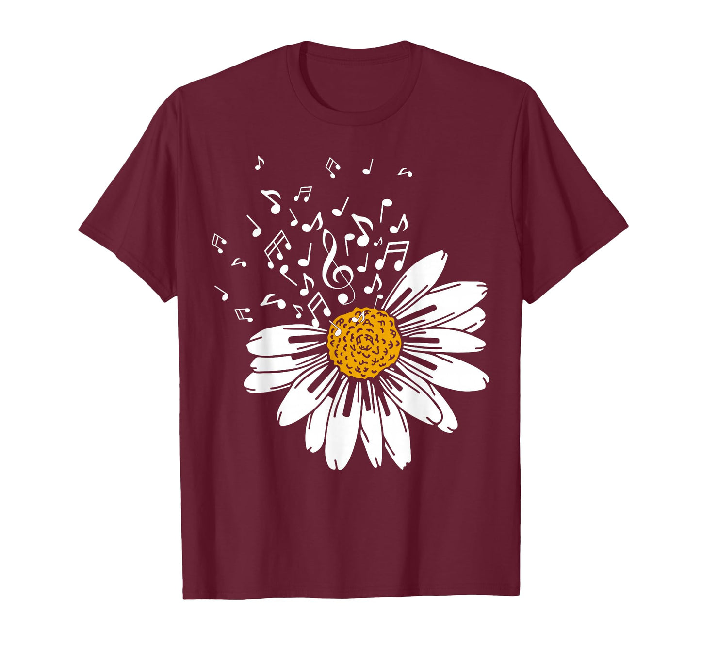 Daisy Flower Music Notes Clef Teacher Musicians Music Lover T-Shirt
