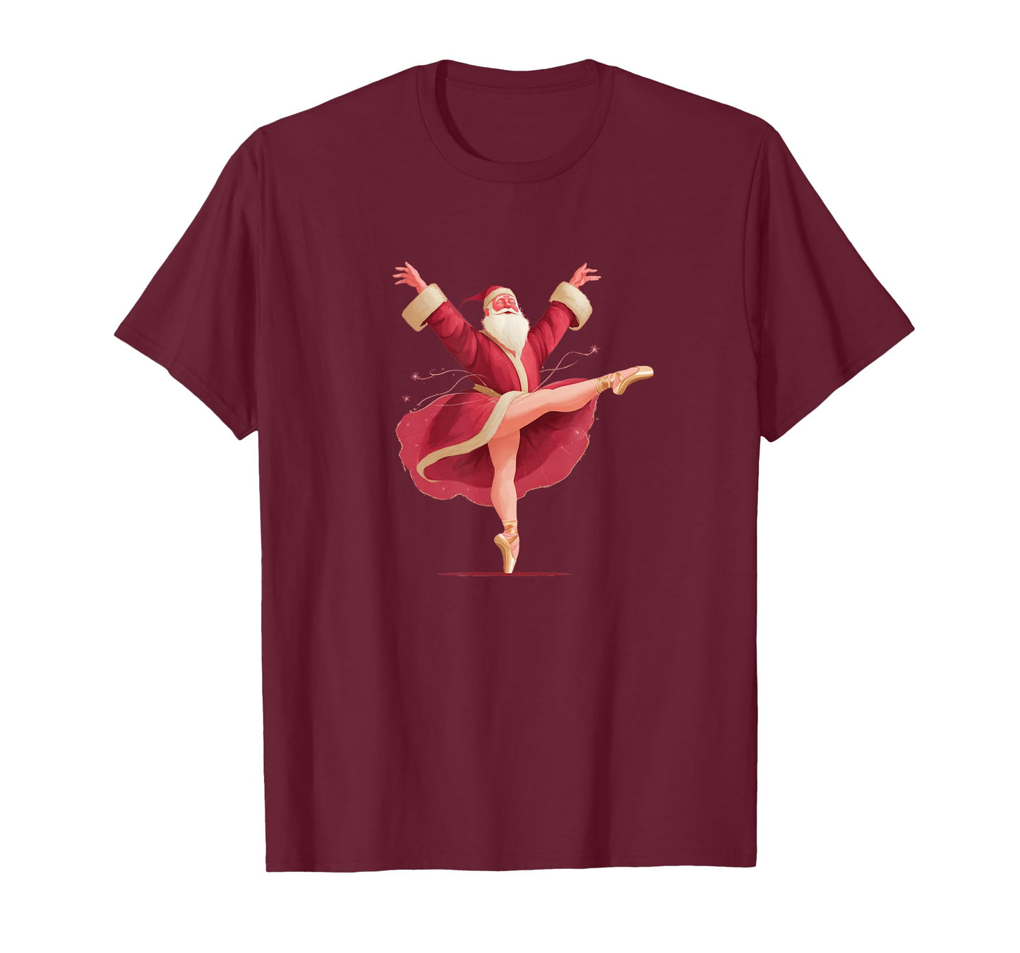 Beautiful Santa Dancer in Ballerina Style T-Shirt