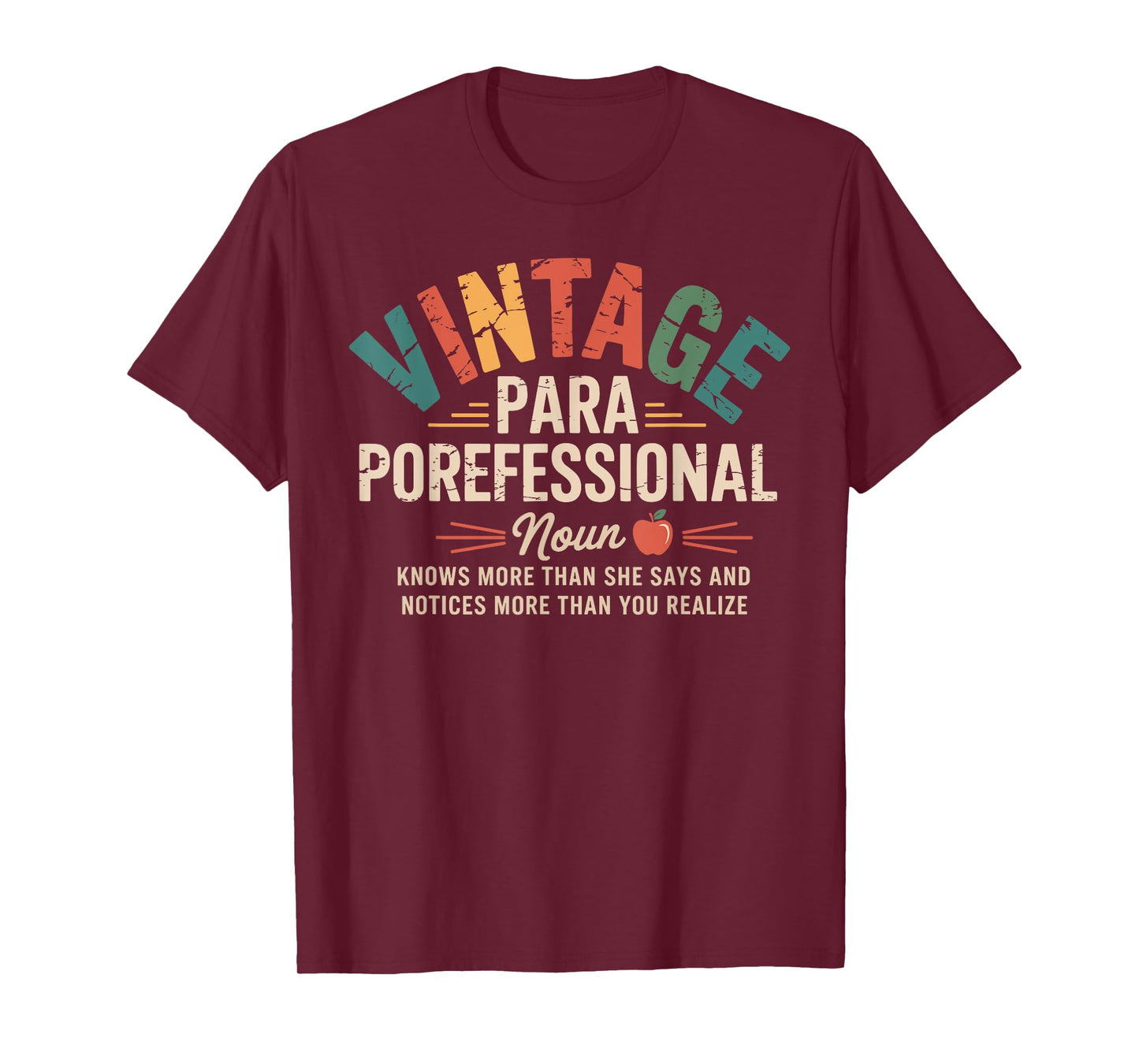 Paraprofessional Vintage Para Teacher 60s 70s 80s T-Shirt