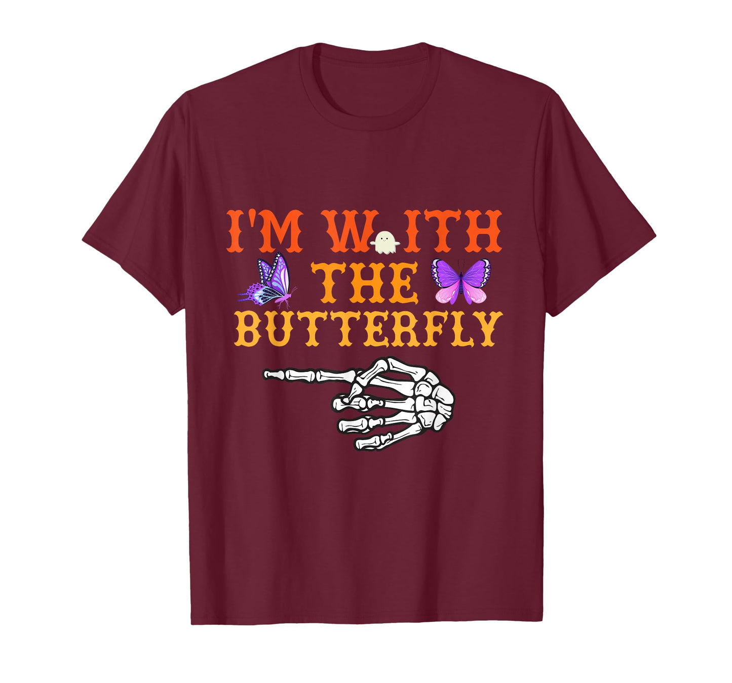 I'm With Butterfly Halloween Costume Couples Matching T-Shirt