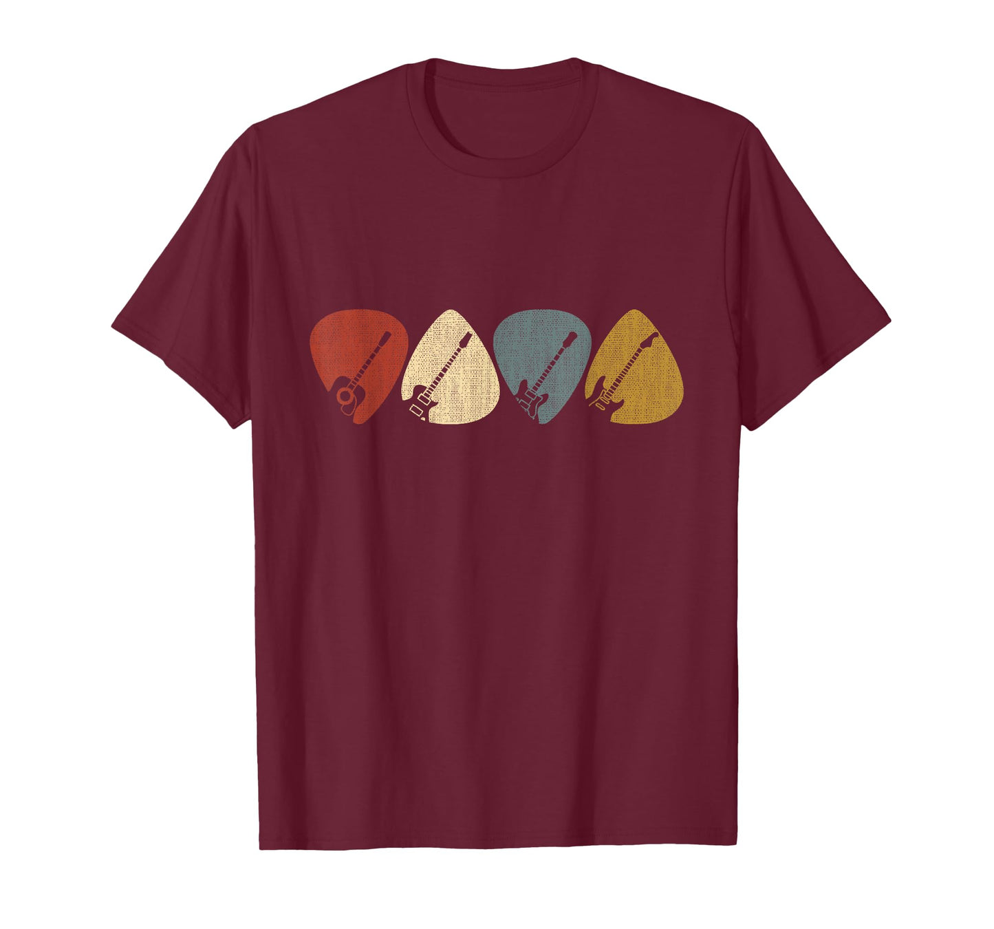 Guitarist, musician Guitar Pick T-Shirt - Unisex-Adults - Black - Small - Short Sleeve - Crew Collar - Modern - Retro - Vintage Design