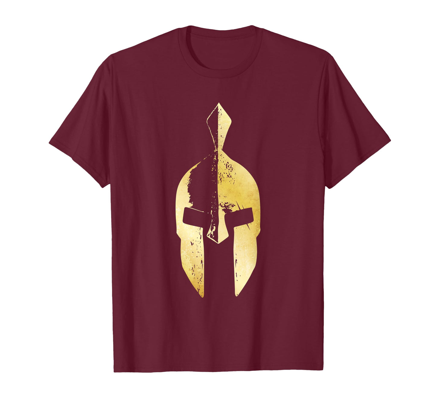 Spartan Gold Helmet Gym Sparta Gladiator Symbol T-Shirt