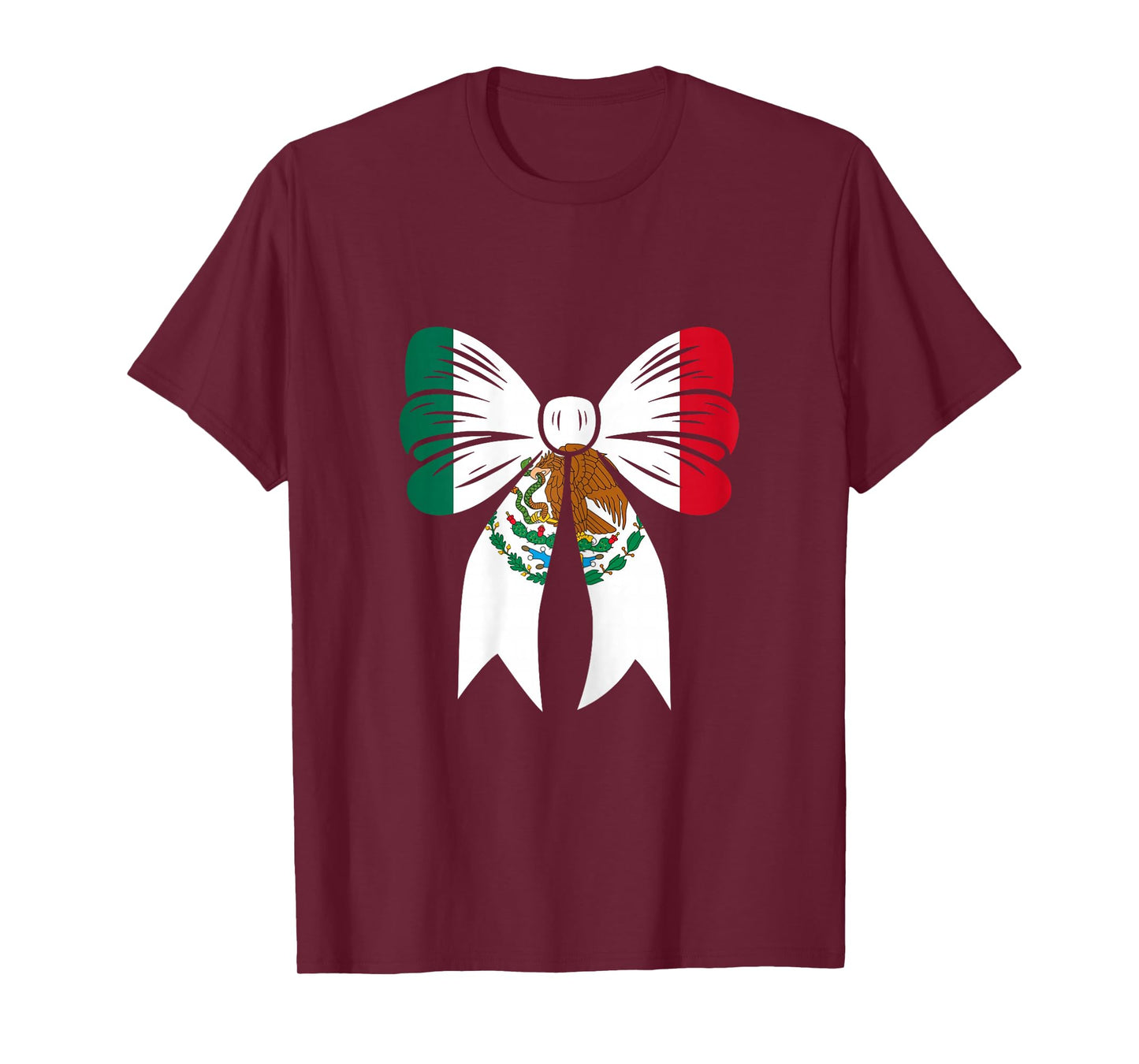Mexico Girl Coquette Bow Ribbon Pride Mexican Flag T-Shirt