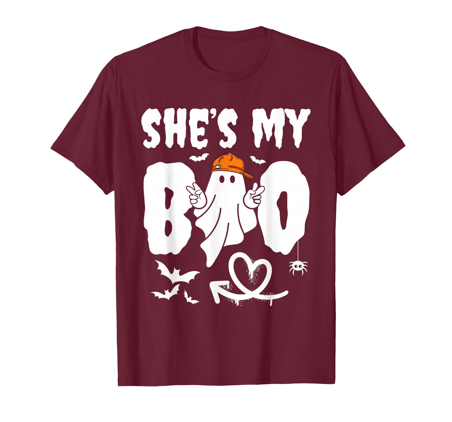 Funny Halloween Ghost Matching Couples Shes My Boo Boyfriend T-Shirt