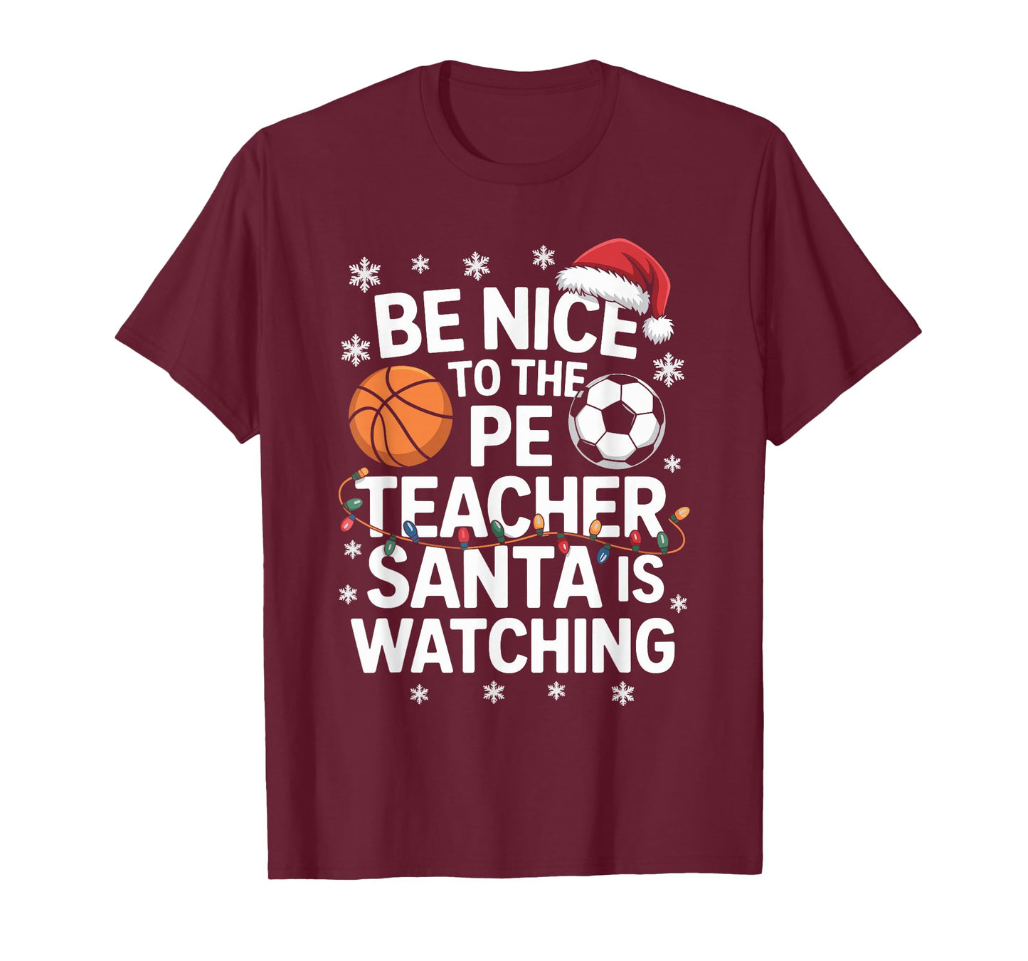 Funny PE Teacher Christmas Physical Education Xmas T-Shirt