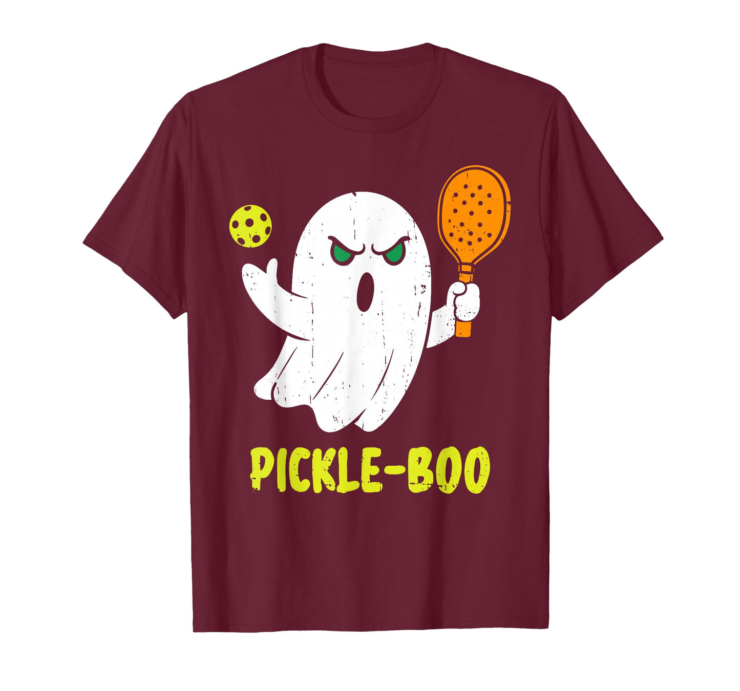 Halloween Pickleball Pickle Boo Ghost Costume Men Women Kids T-Shirt