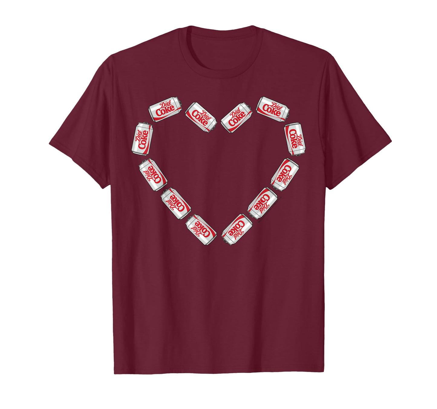 Coca-Cola Company Diet Coke Heart Cans T-Shirt - Unisex-Adults - Black - Small - Short Sleeve - Classic Fit