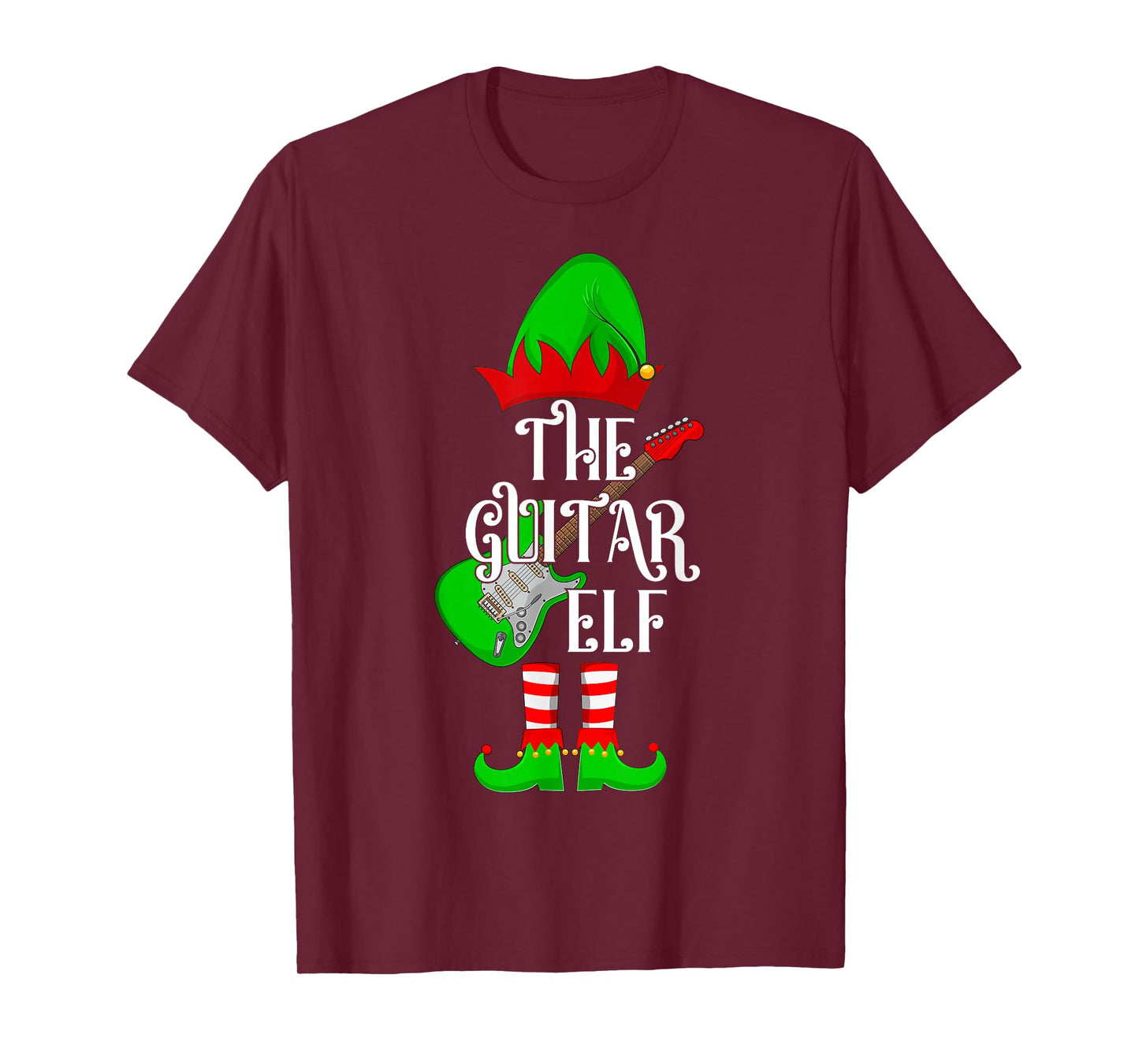 Guitar Elf Christmas Pajamas Matching Family Elf Squad Xmas T-Shirt