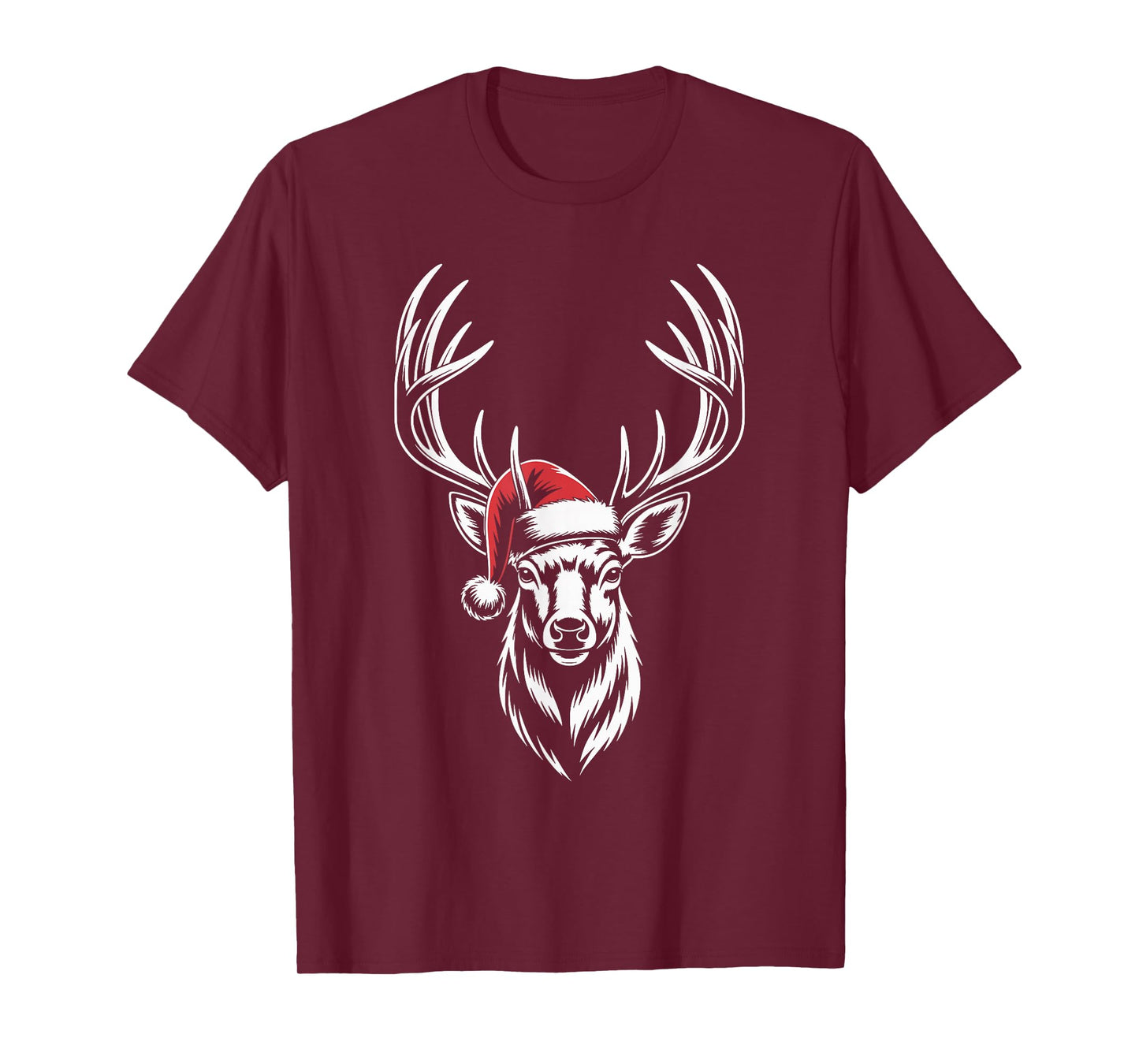 Deer Christmas Santa Hat Pajama Whitetail Buck Deer Xmas T-Shirt