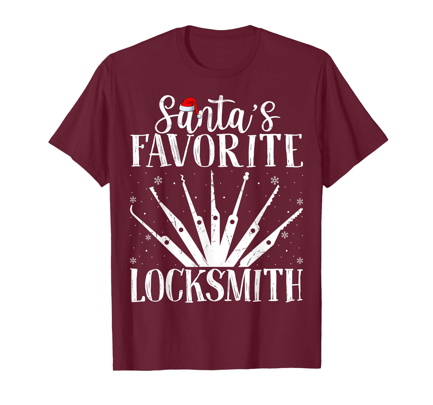 Santa's Favorite Locksmith Key Maker Locksmithing Christmas T-Shirt