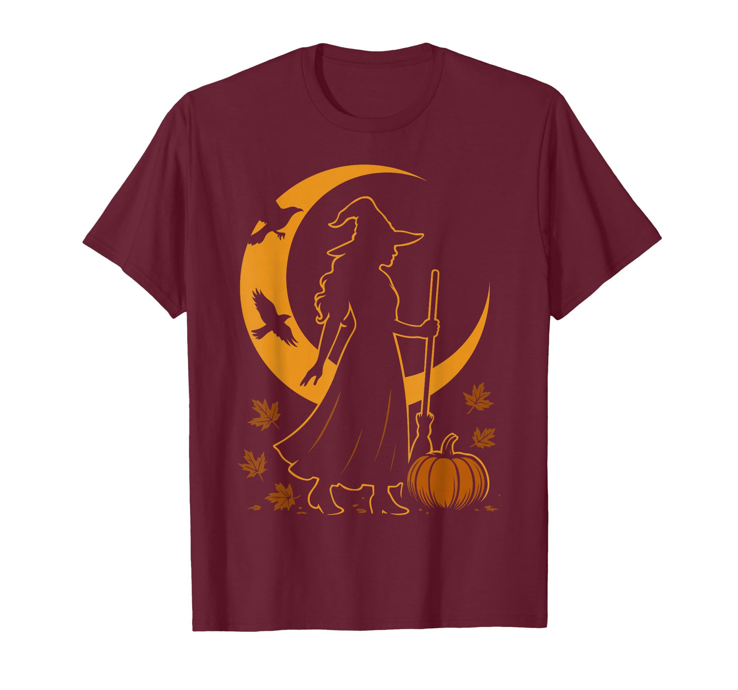 Autumn Witch Mabon Vibes Fall Equinox Pagan Pumpkin Design T-Shirt