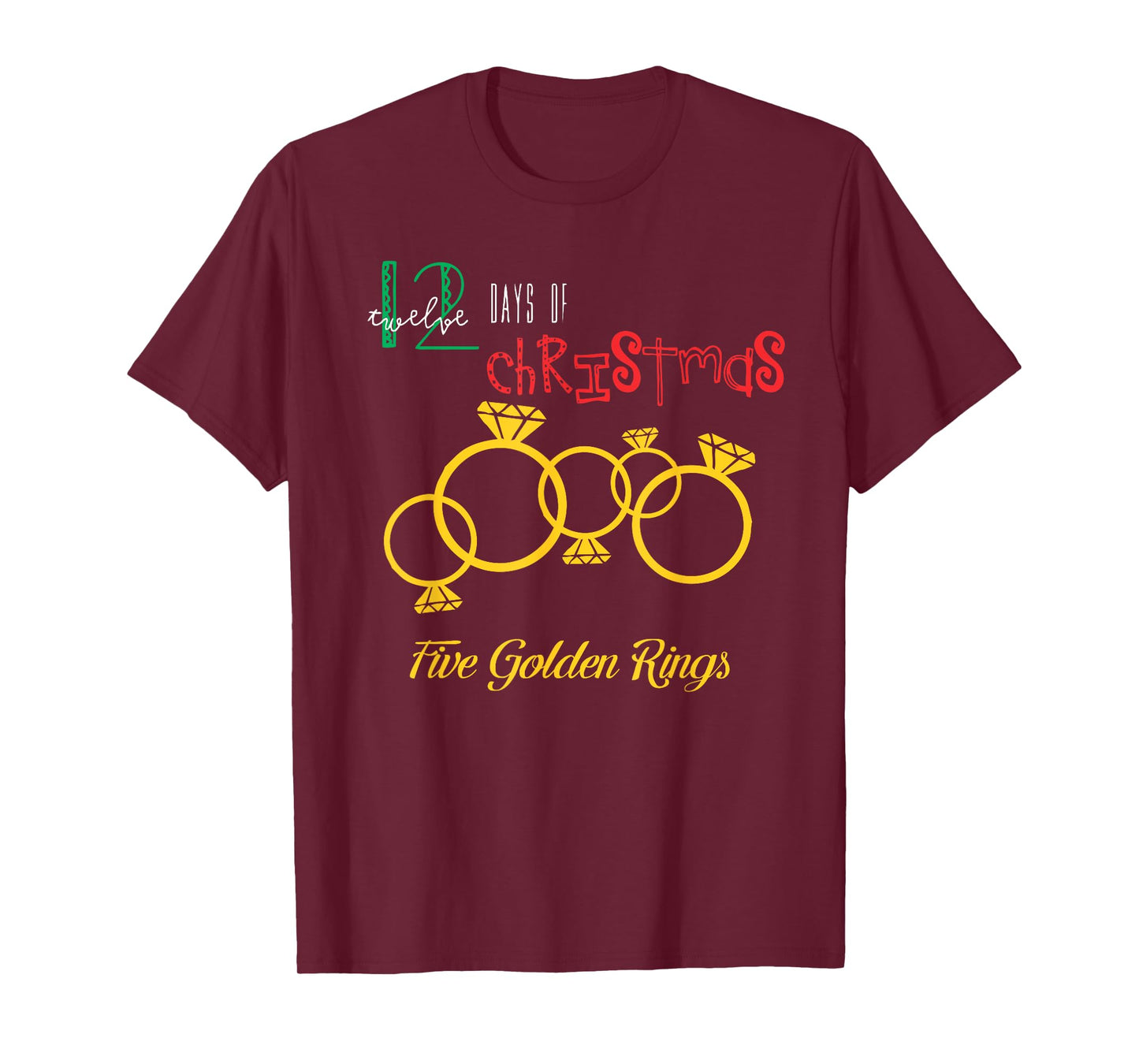 Five Golden Rings T-Shirt Popular Holidays Gift Idea T-Shirt