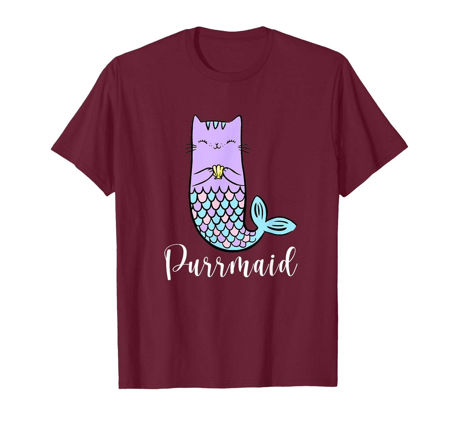 Funny Cute Purrmaid - Mermaid Cat - Meowmaid - Womens Girls T-Shirt