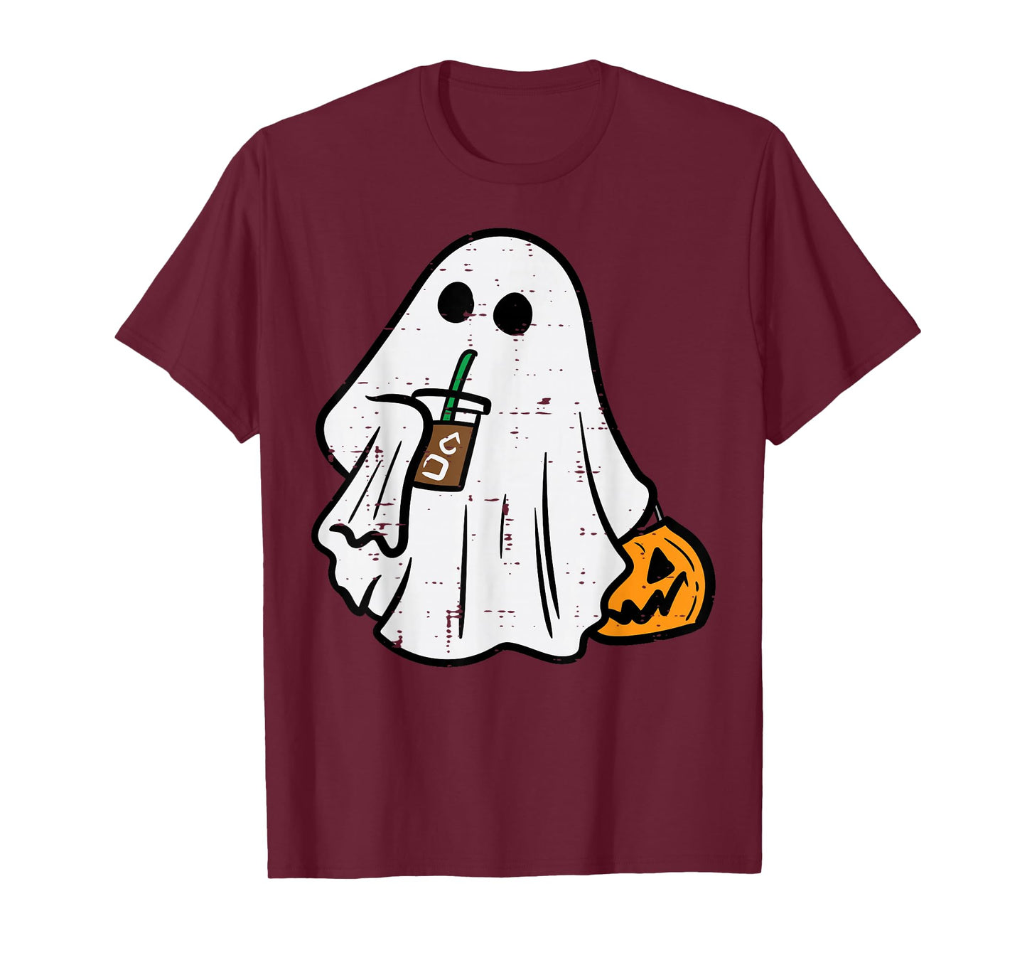 Halloween Ghost Ice Coffee Funny Costume Men Women Kid Youth T-Shirt