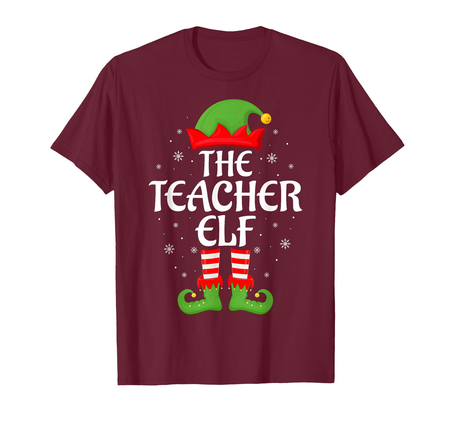 Teacher Elf Xmas Family Matching Elf Squad Christmas T-Shirt