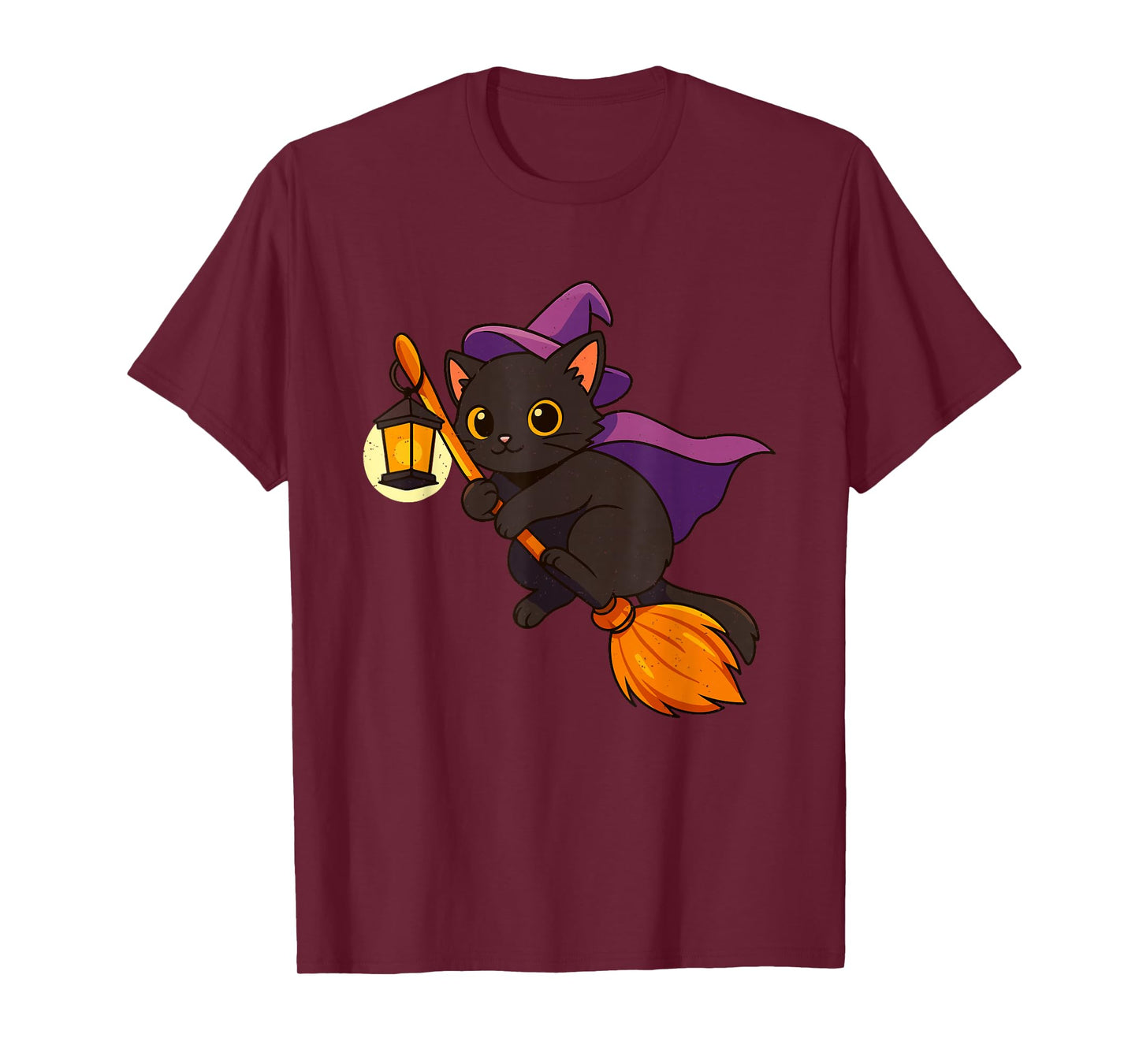 Black Cat Witch Halloween Kitten Lover Feline Spooky Season T-Shirt