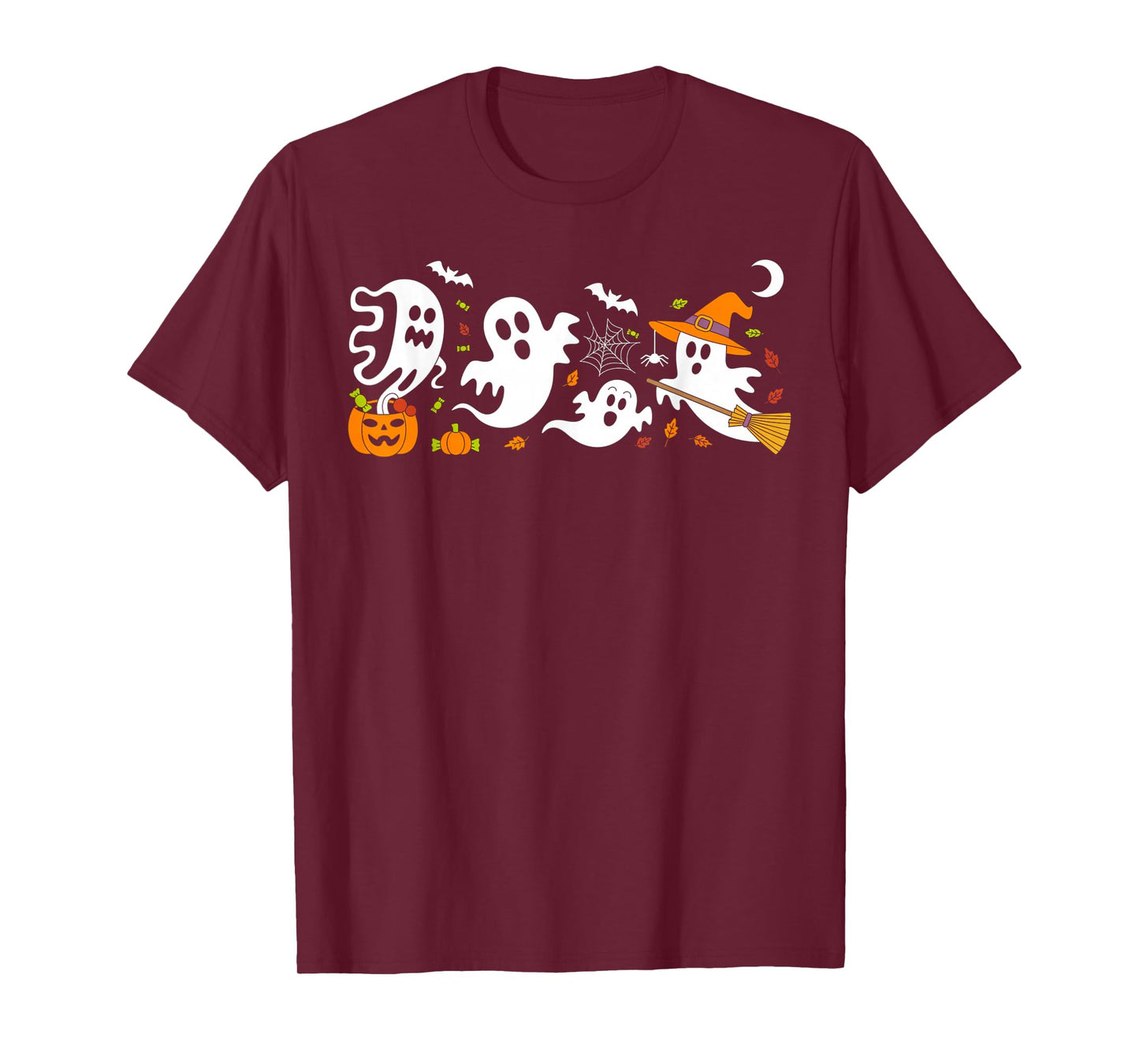 Cute Ghost Drinking Coffee Halloween Fall Ghost Book Reading T-Shirt