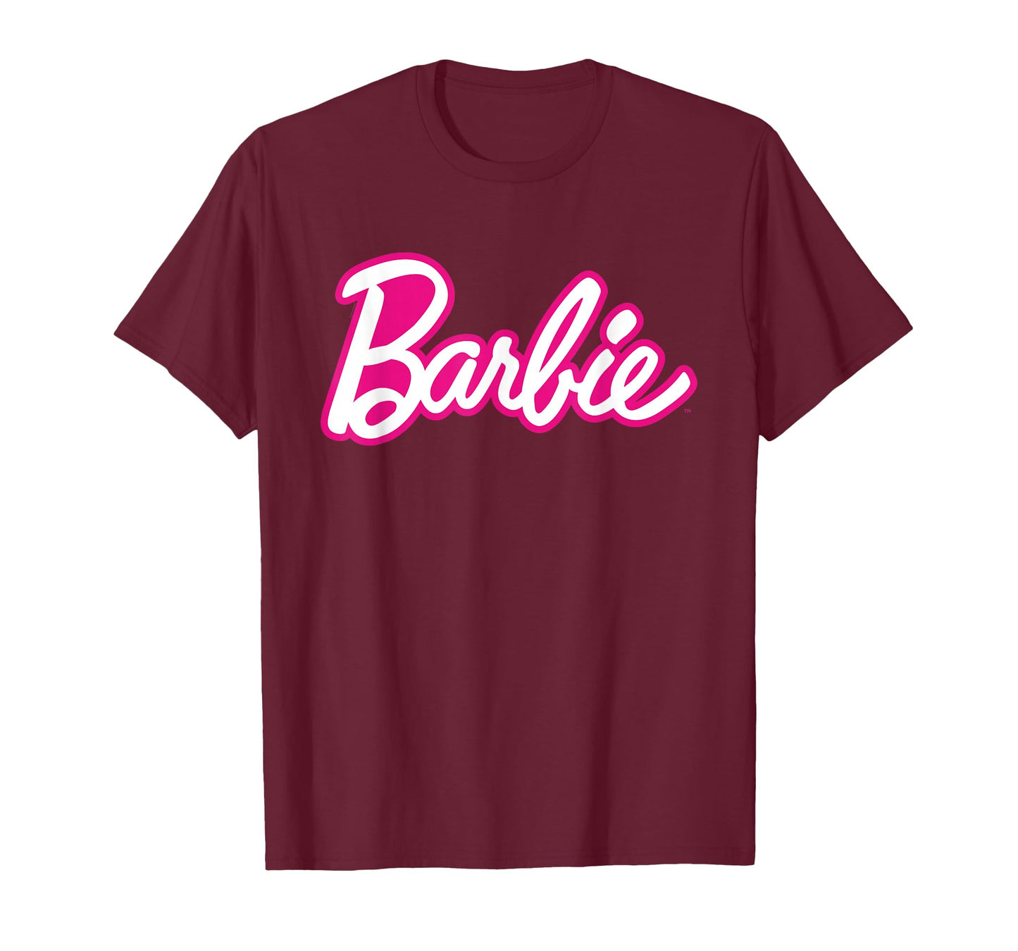 Barbie Current Pink and White Script Logo T-Shirt