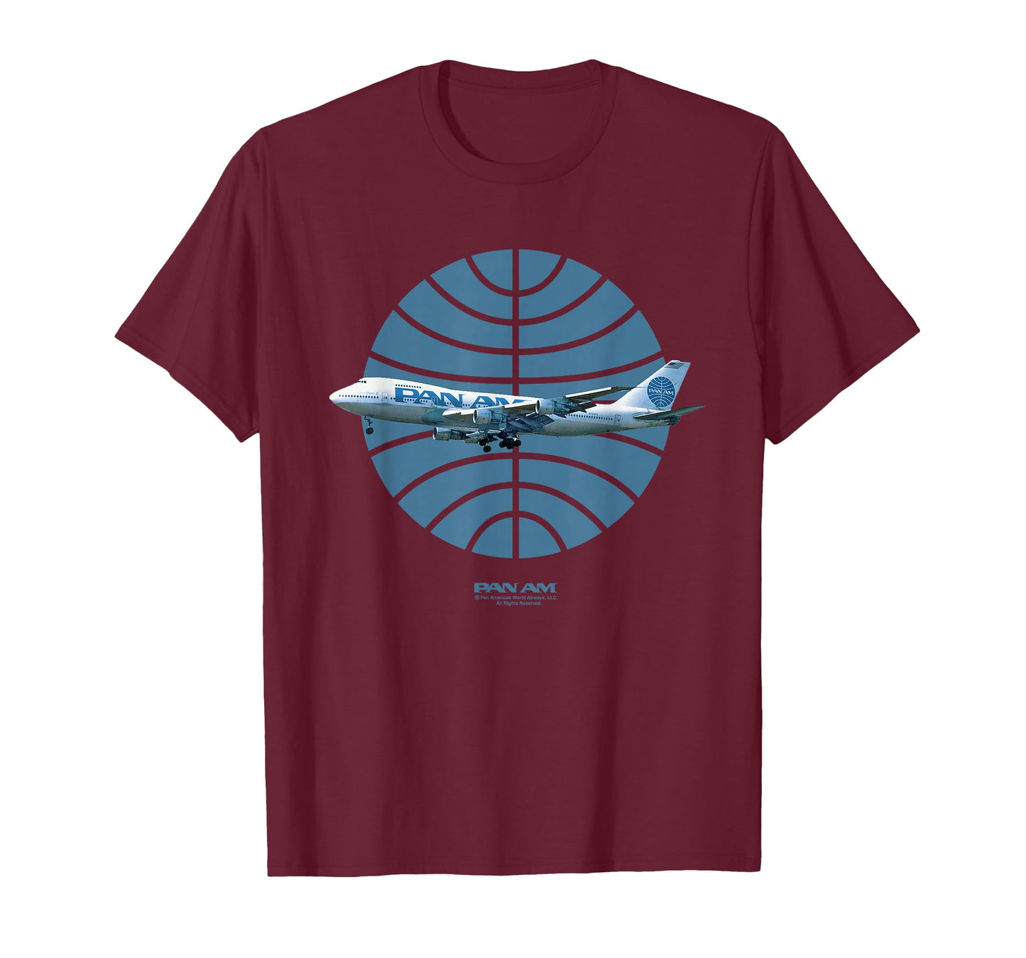 Pan Am Plane Over 1950s Logo T-Shirt