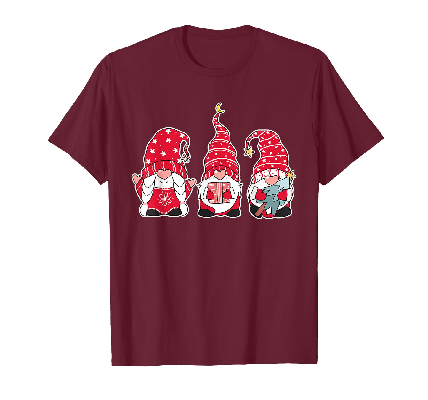 Funny Sweet Christmas Little Gnomes Xmas Santa Claus Party T-Shirt
