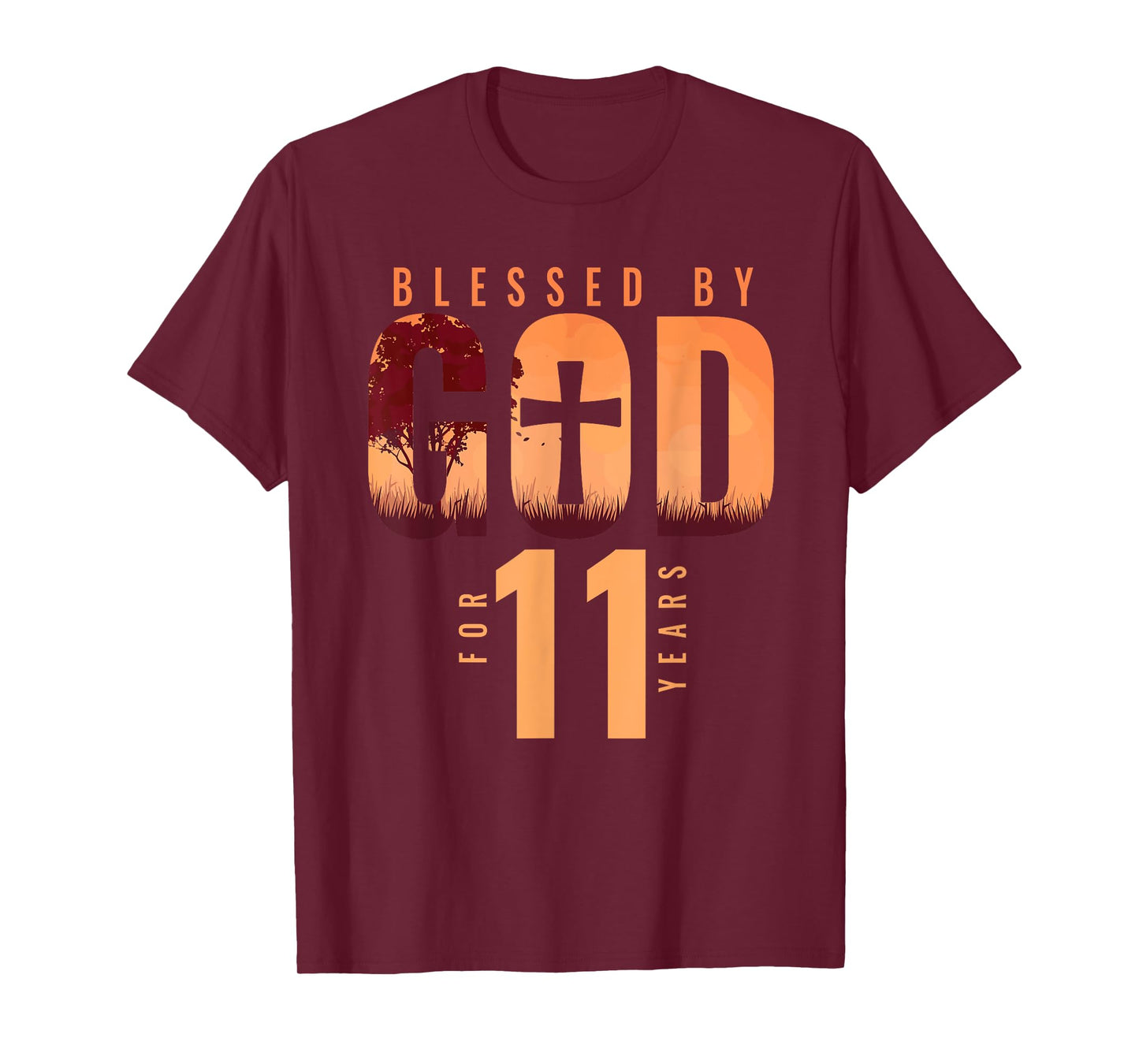 Blessed By God For 11 Years 11th Birthday Religious Theme T-Shirt