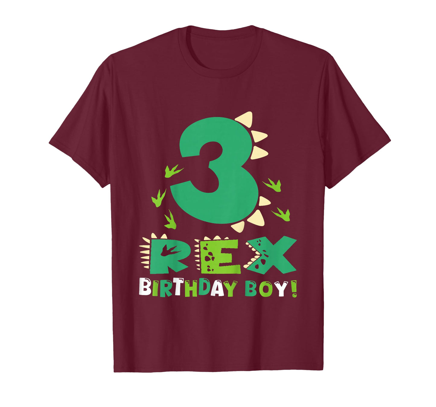 Kids Three Rex 3rd Birthday Third Dinosaur 3 Year Old Bday Boy T-Shirt
