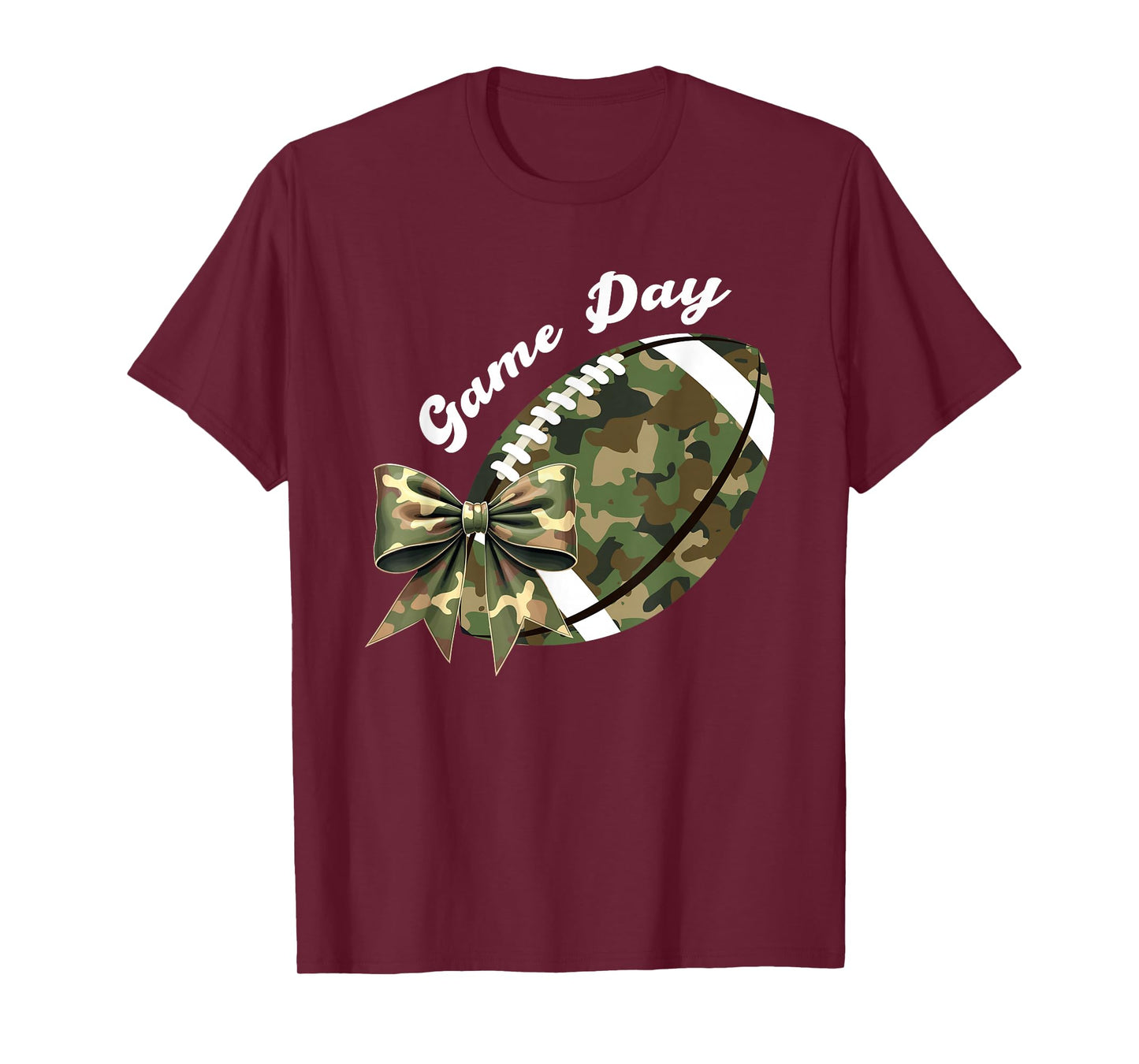 Camouflage Old Game Day Camo Football Seasons Women Girls T-Shirt