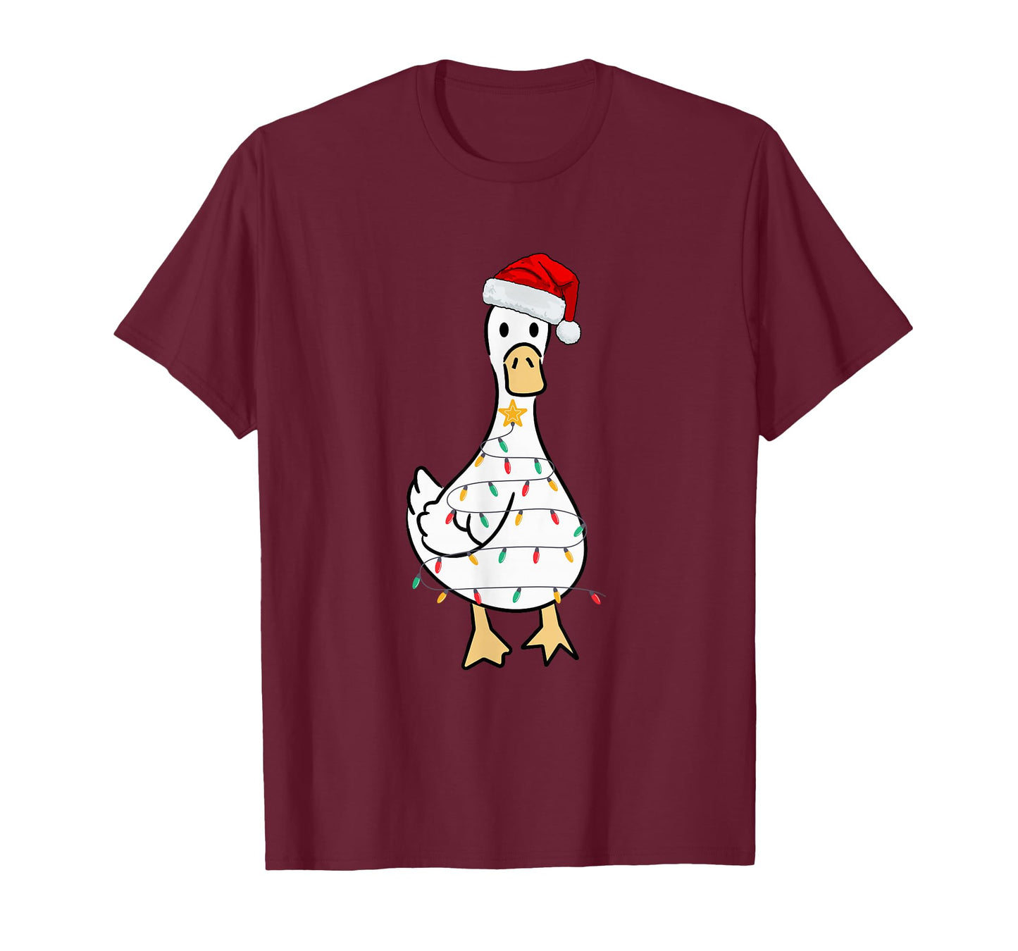 Silly Christmas Goose Lighted Up T-Shirt