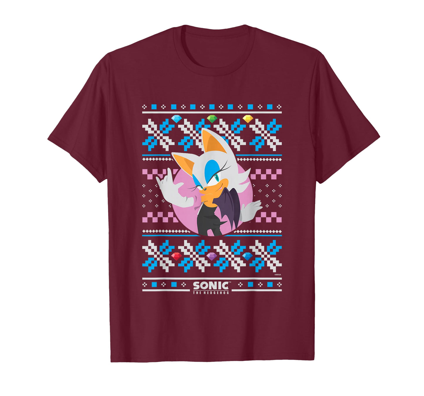 Sonic The Hedgehog Christmas Rouge The Bat Ugly Sweater T-Shirt