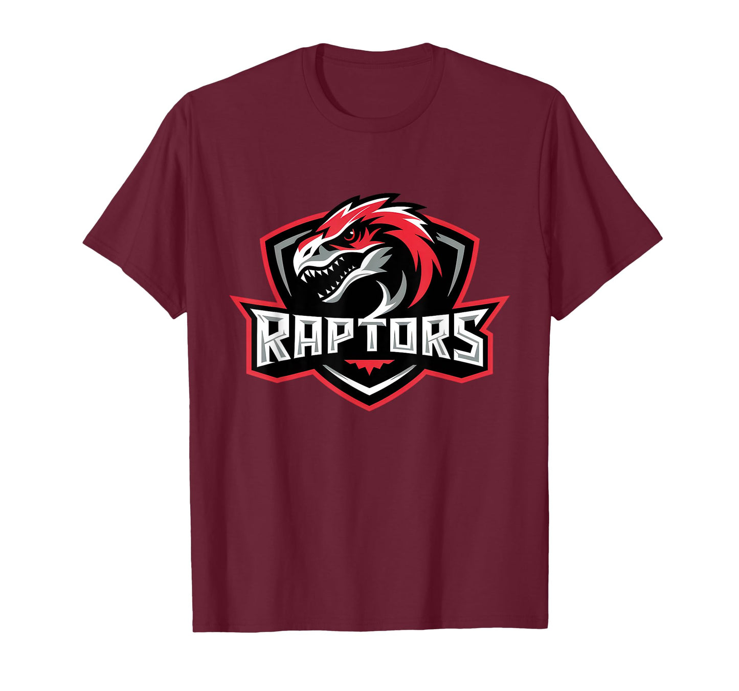 Cool Raptor Dinosaur Design - Bold Red Black White Art T-Shirt