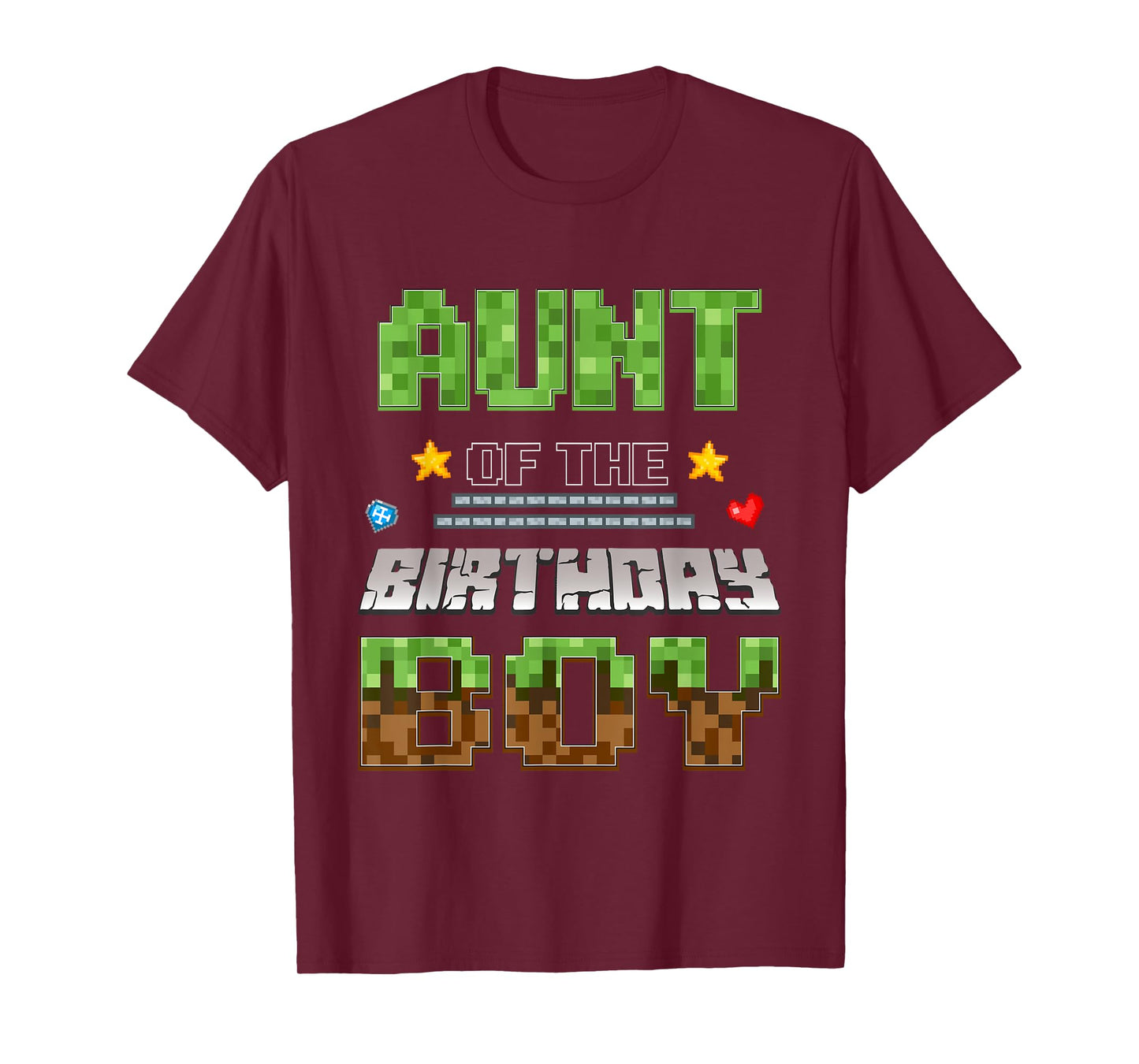 Aunt of The Birthday Boy Video Gamer Pixel Birthday Party T-Shirt