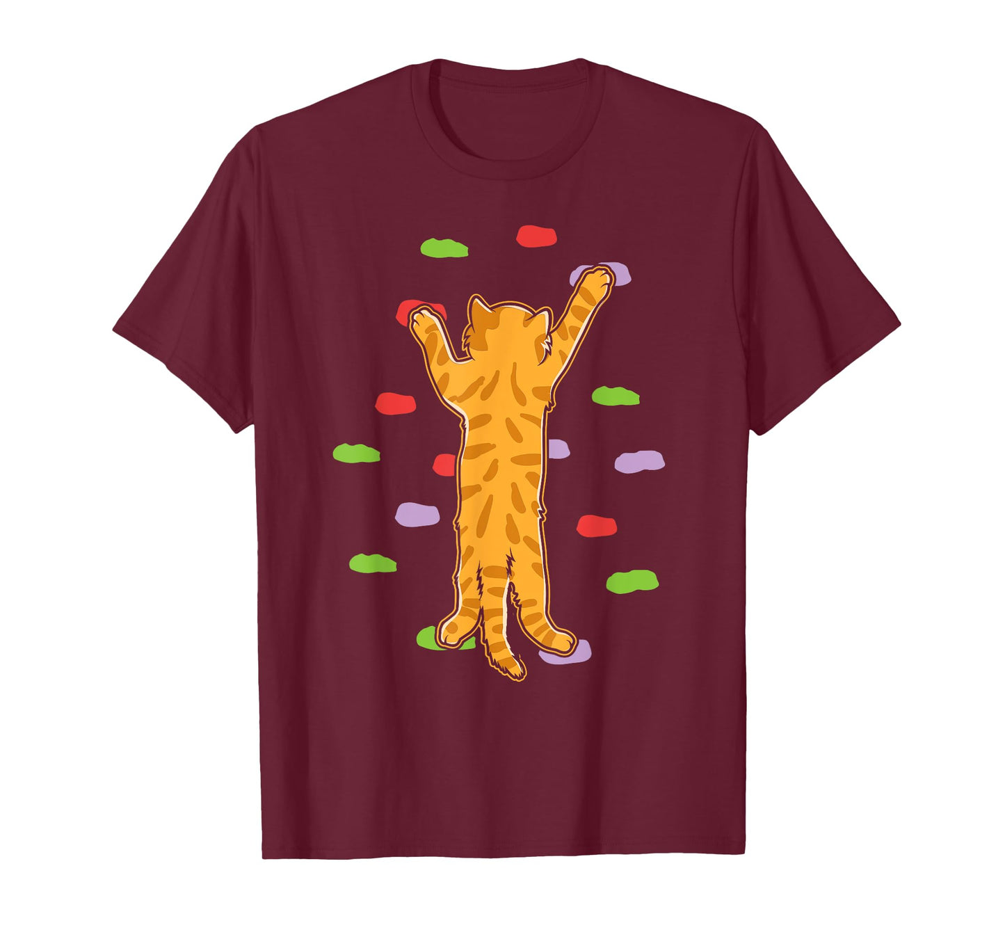 Funny Cute Bouldering Rock Climbing Cat T-Shirt