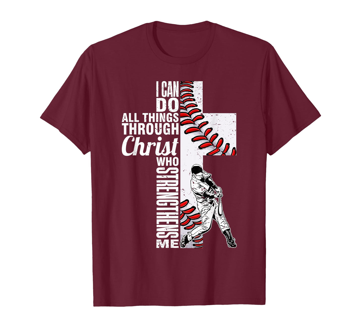 Funny I Can Do All Things Baseball Catcher Pitcher Boys Men T-Shirt